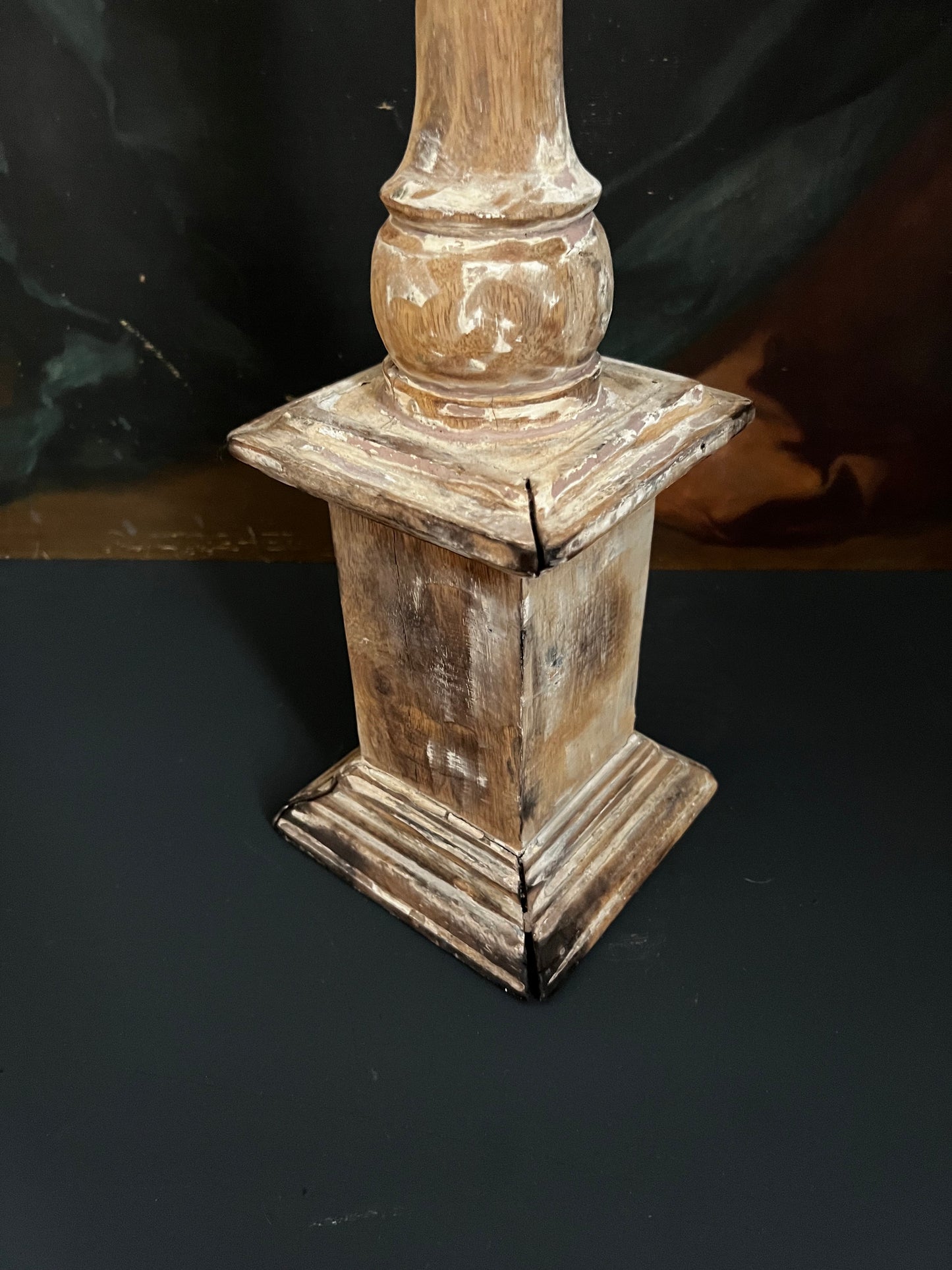 A Very Large Wooden Candlestick