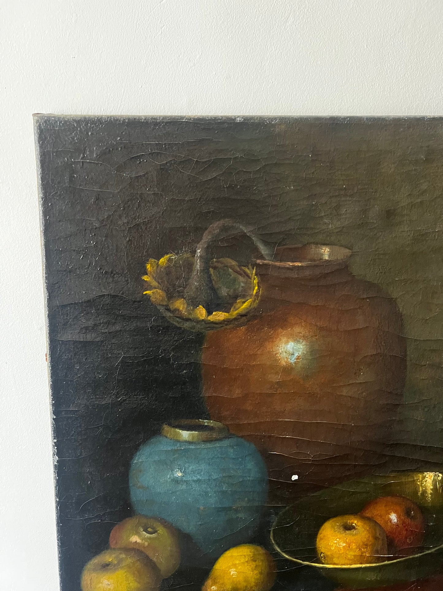 Stunning French 19th Century Large Oil on Canvas Still Life Painting