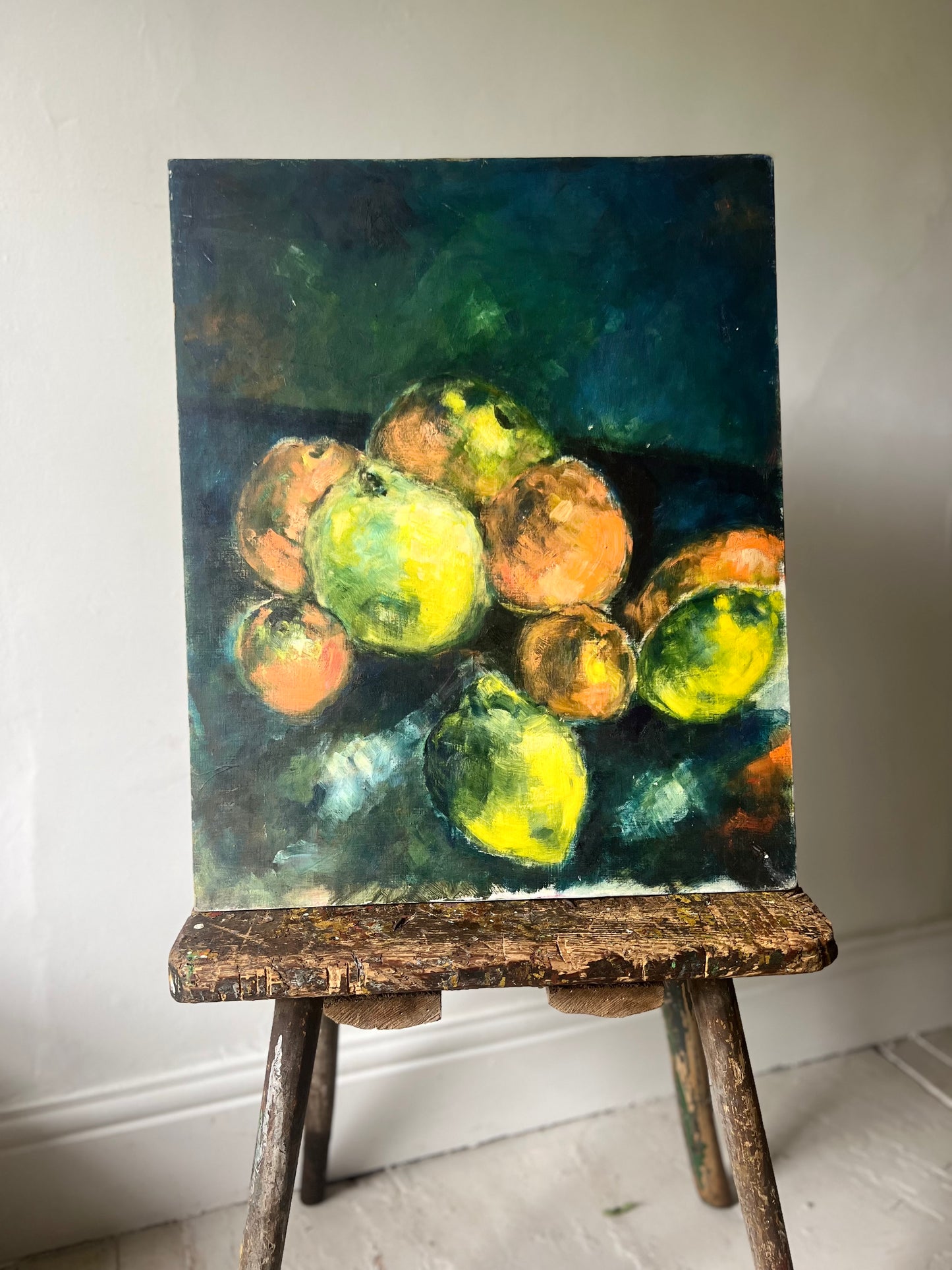 Large French Mid Century Oil Painting of Fruit