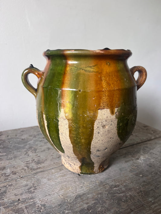 French Antique Confit Pot with one of the best glazes you’ll ever see