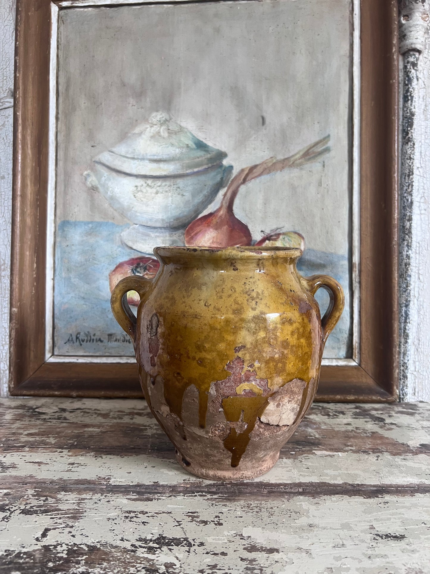 French Yellow Confit Pot Amazing Glaze