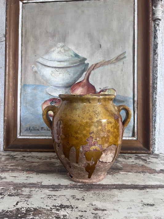 French Yellow Confit Pot Amazing Glaze