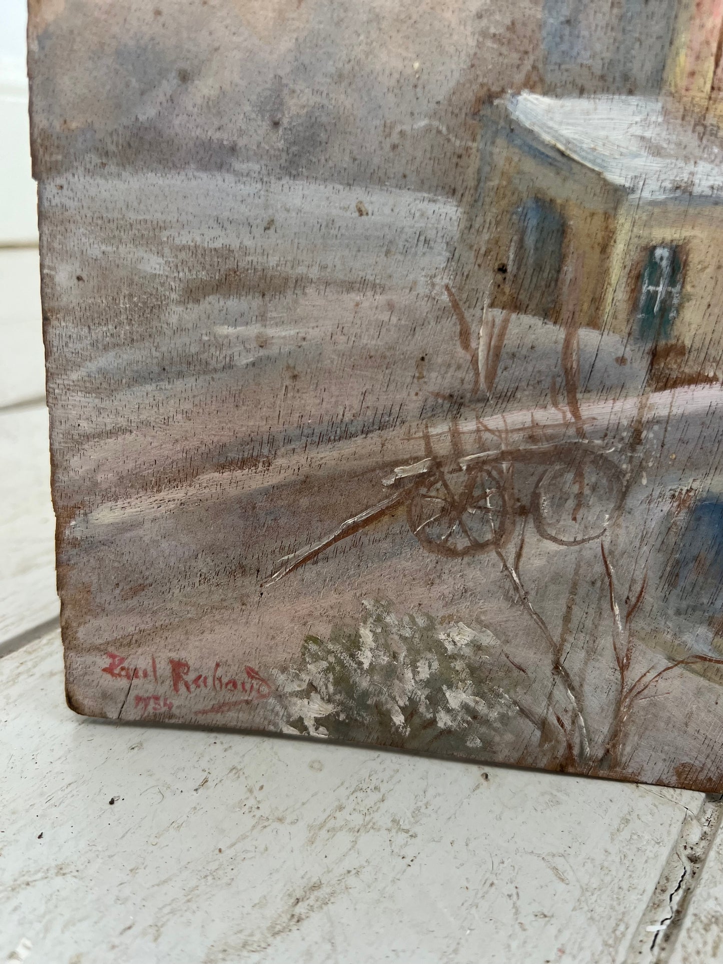 RESERVED / French scene Oil on wood panel 1934