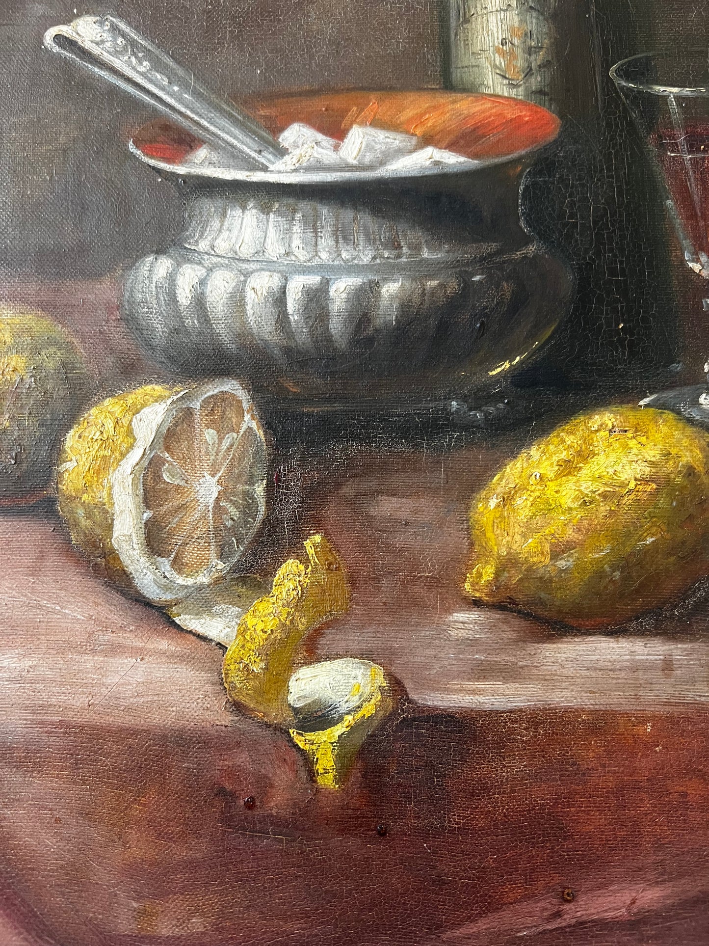 Gorgeous French oil on canvas still life painting
