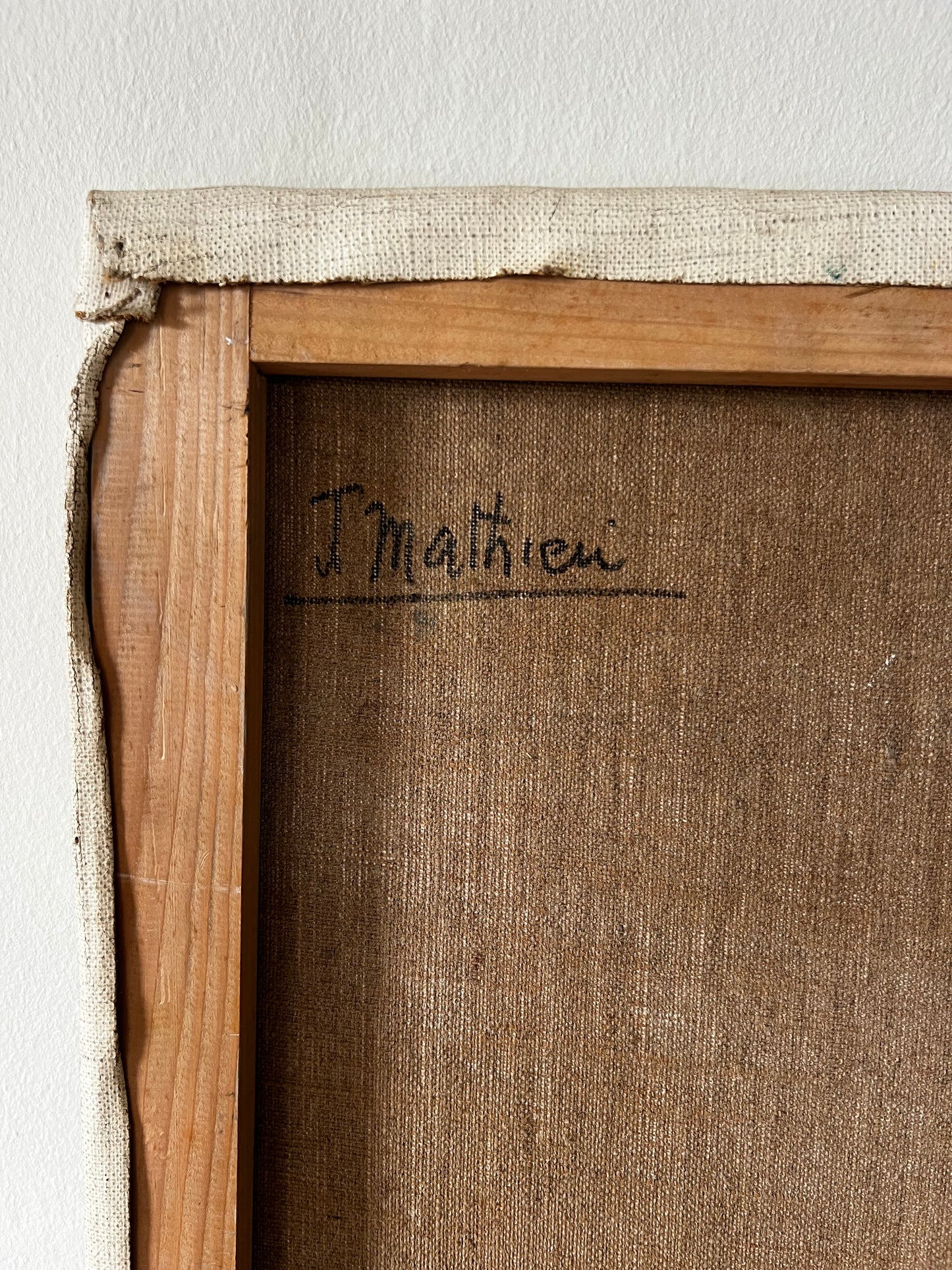 French Mid Century Still Life Oil Painting on Canvas by J Mathieu dated 1963