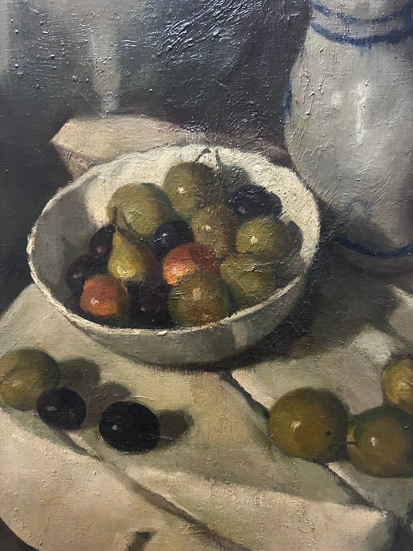 Stunning Still Life Oil Painting on Canvas by Pierre Hendrix 1913-1995 ‘Olives’