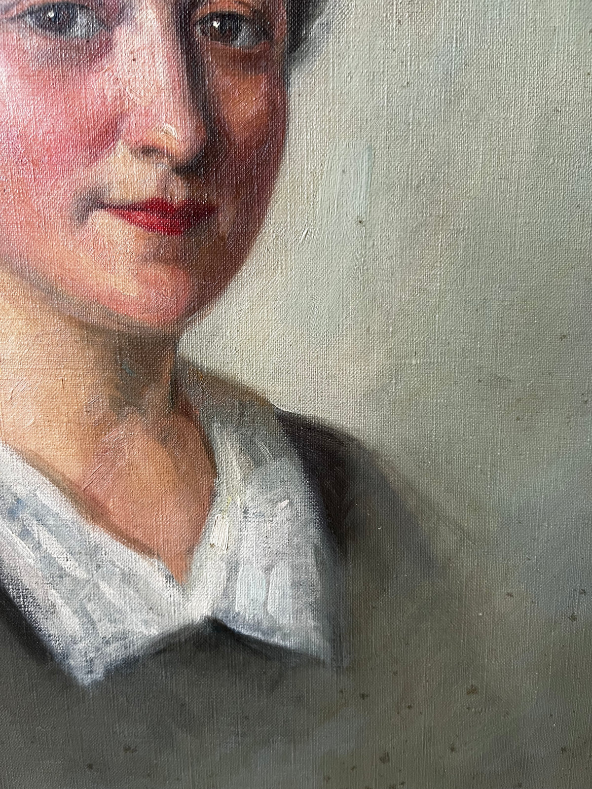 Beautiful French Oil on Canvas Portrait Painting