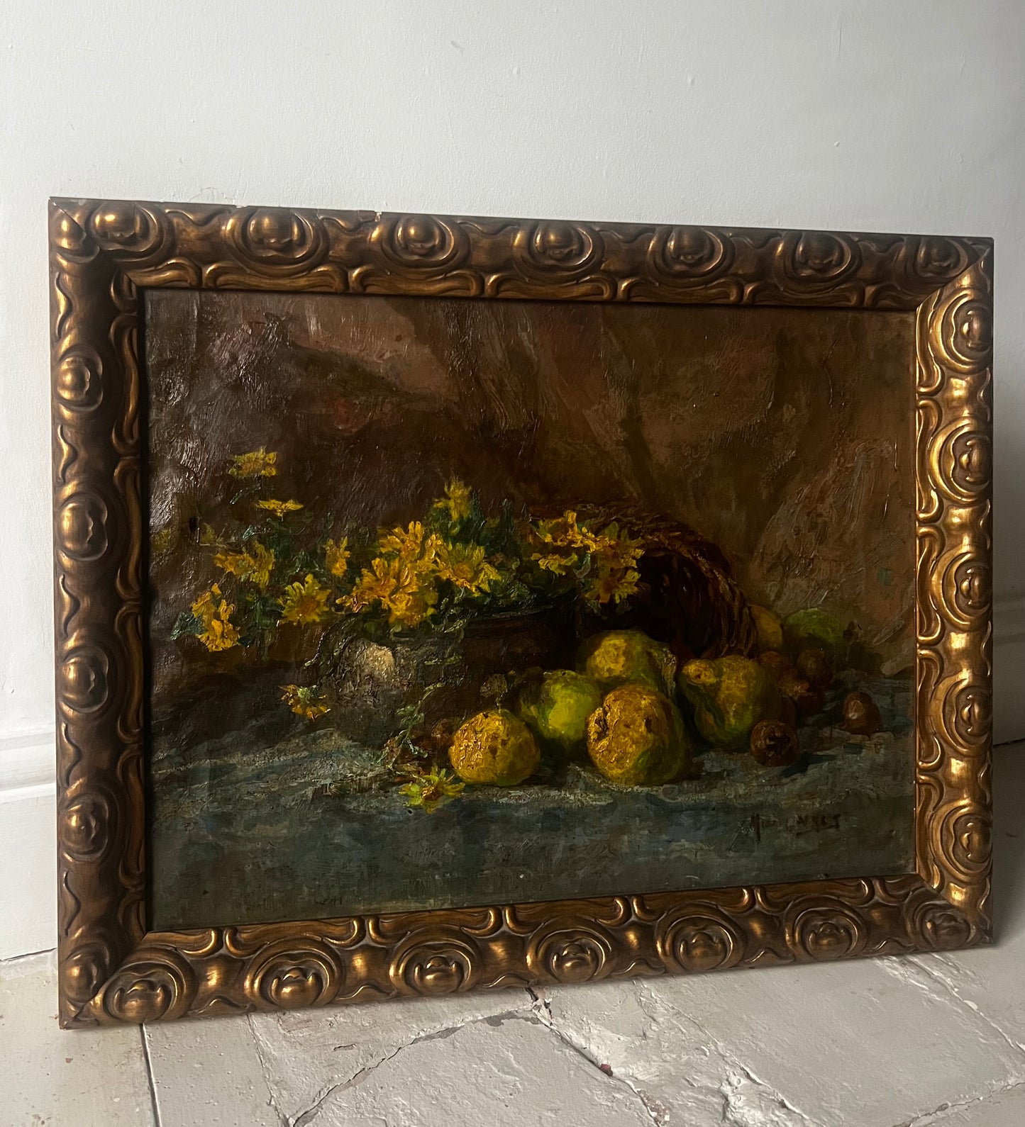 Stunning French Oil on Canvas Still Life Painting C1900