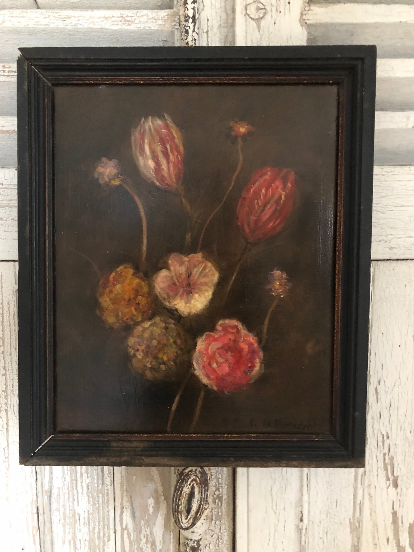 Beautiful dark french 19th century oil painting