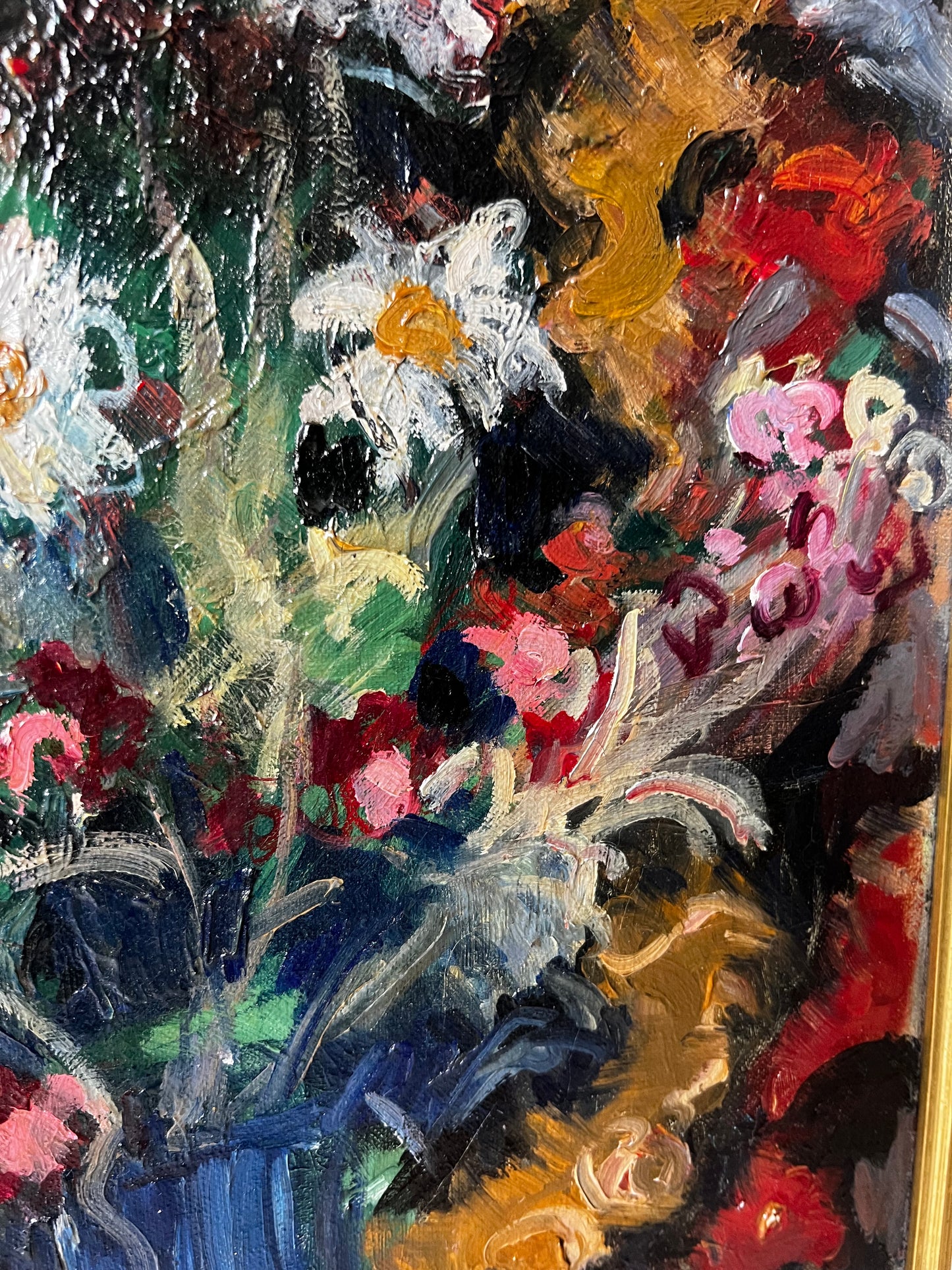 Fabulous French 1930’s Floral Oil Painting on Canvas