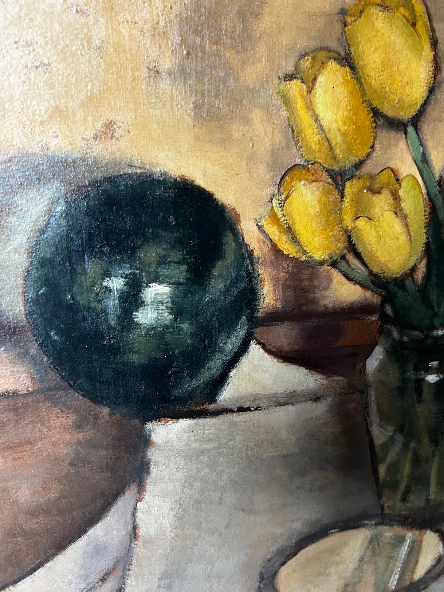 Beautiful Large Still Life Tulips Oil Painting by Clarice Mangham 1935