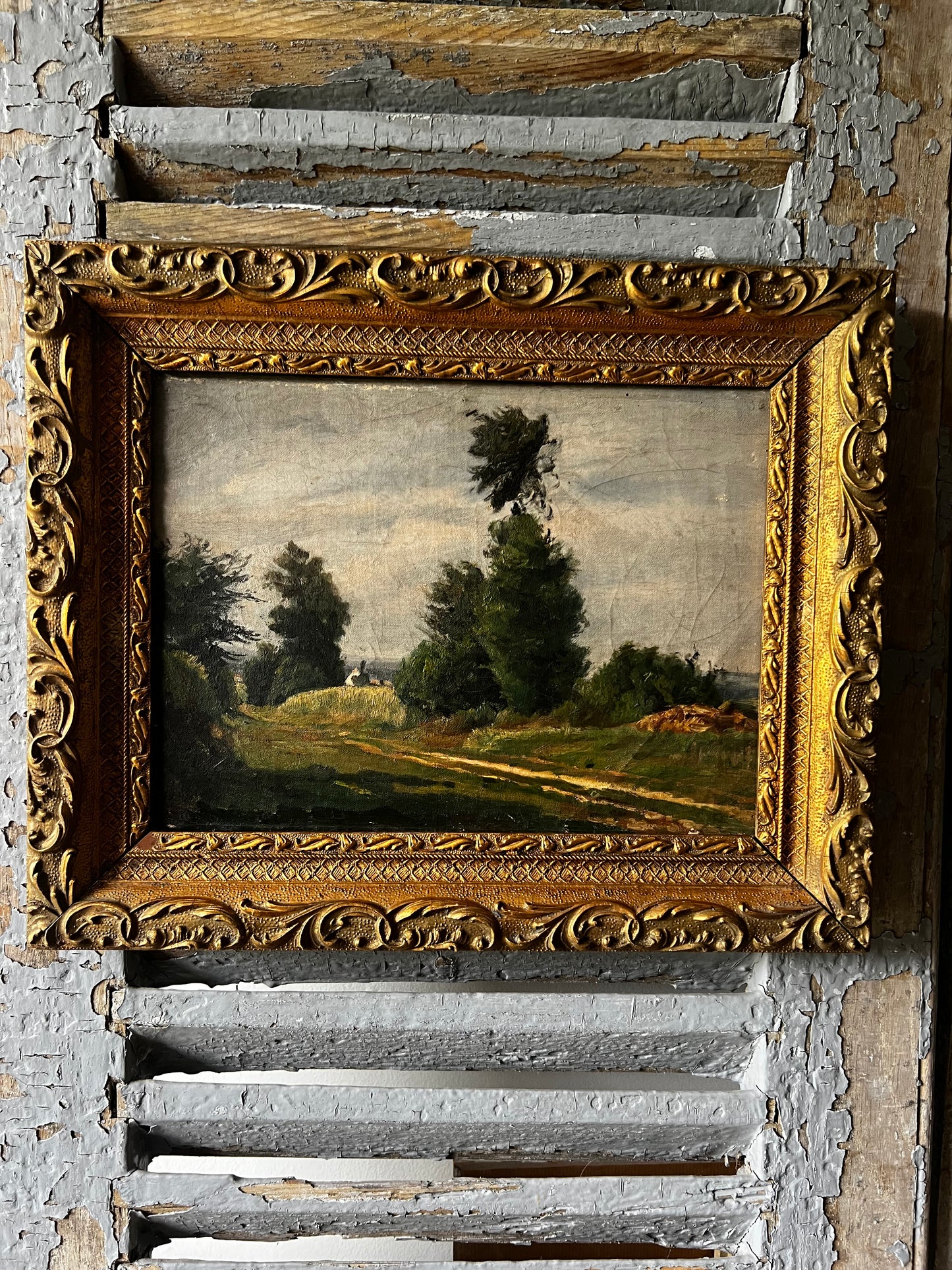 Stunning French 19th Century Landscape Oil Painting on Canvas