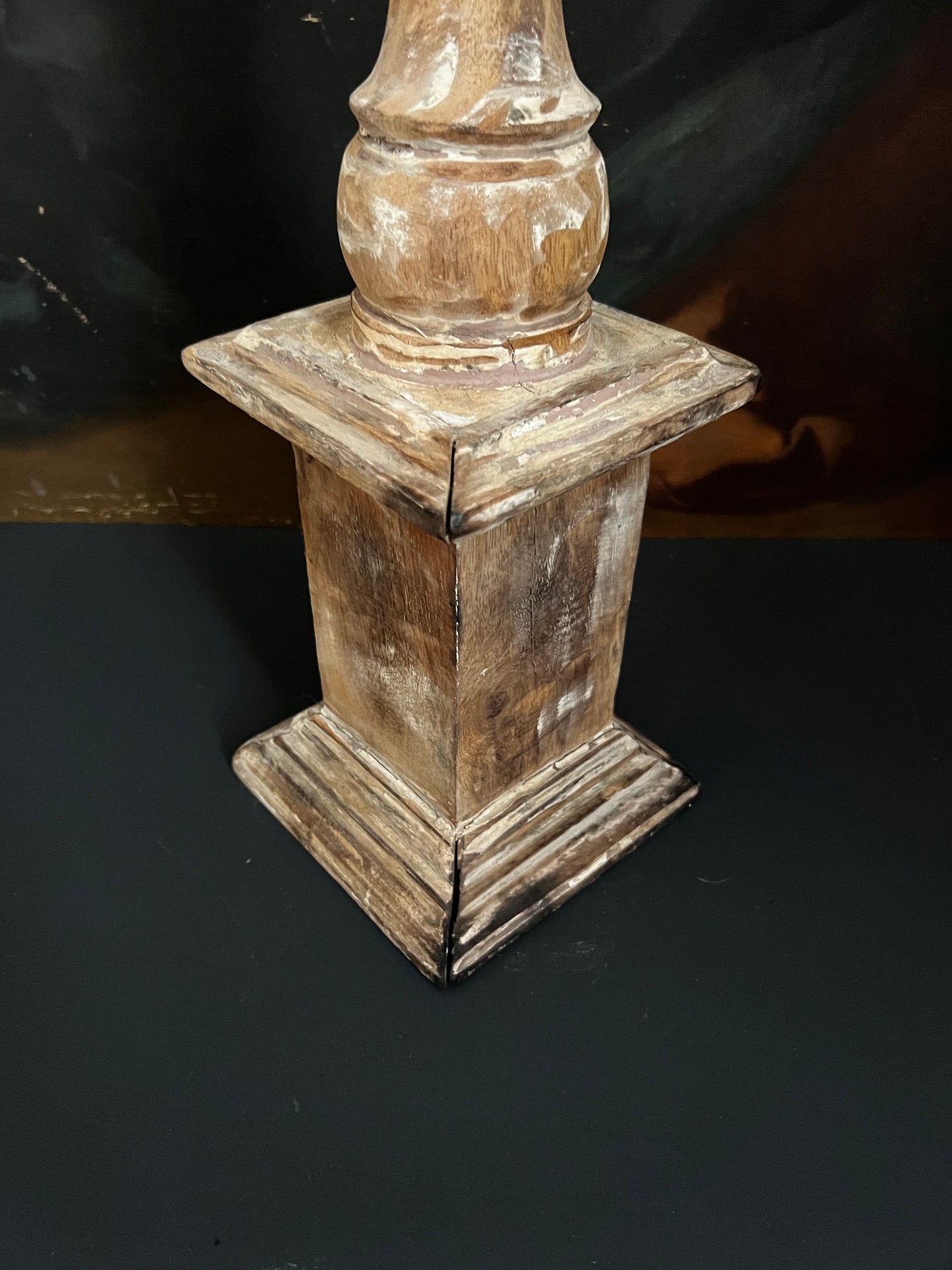 A Very Large Wooden Candlestick