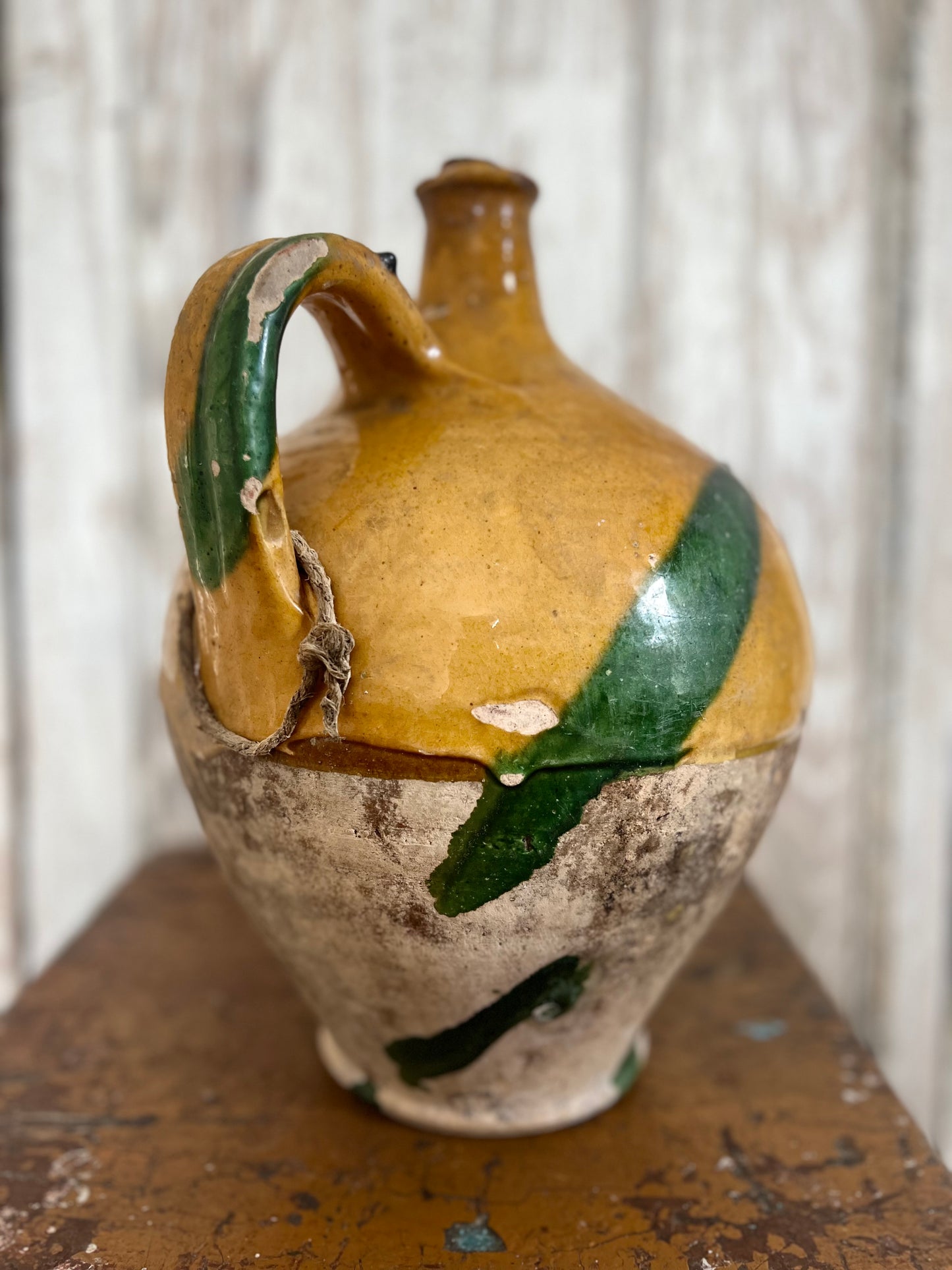 Unique French 19th Century Olive Oil Pot from Beziers
