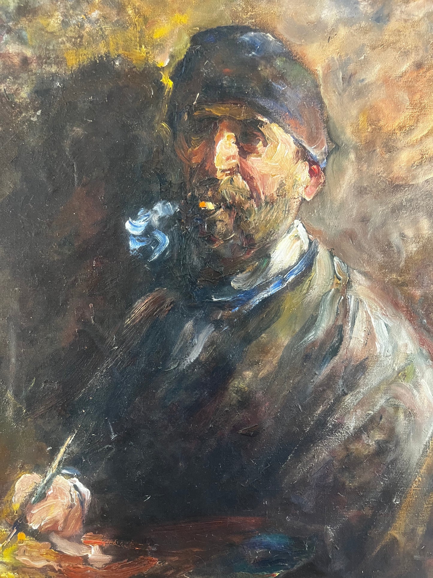 French Oil on Canvas Portrait of an Artist