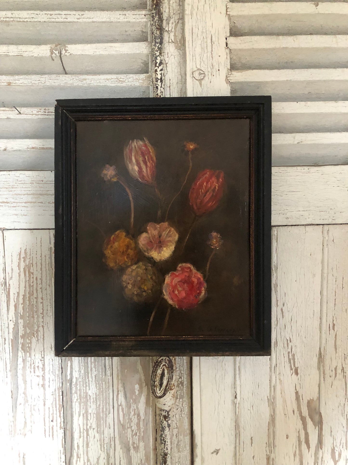 Beautiful dark french 19th century oil painting