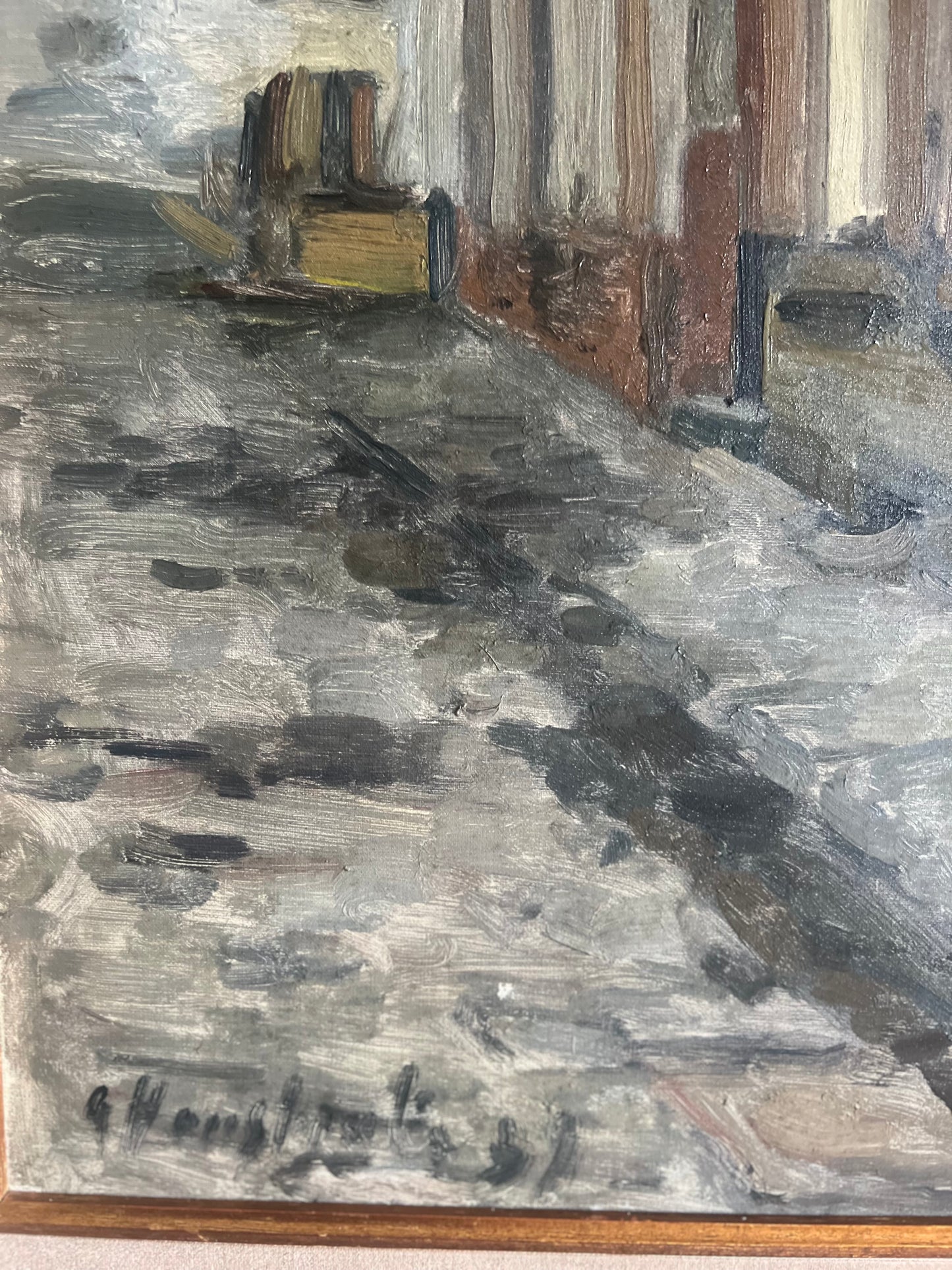 Very Large Belgian Oil on Canvas Street Scene 1931?