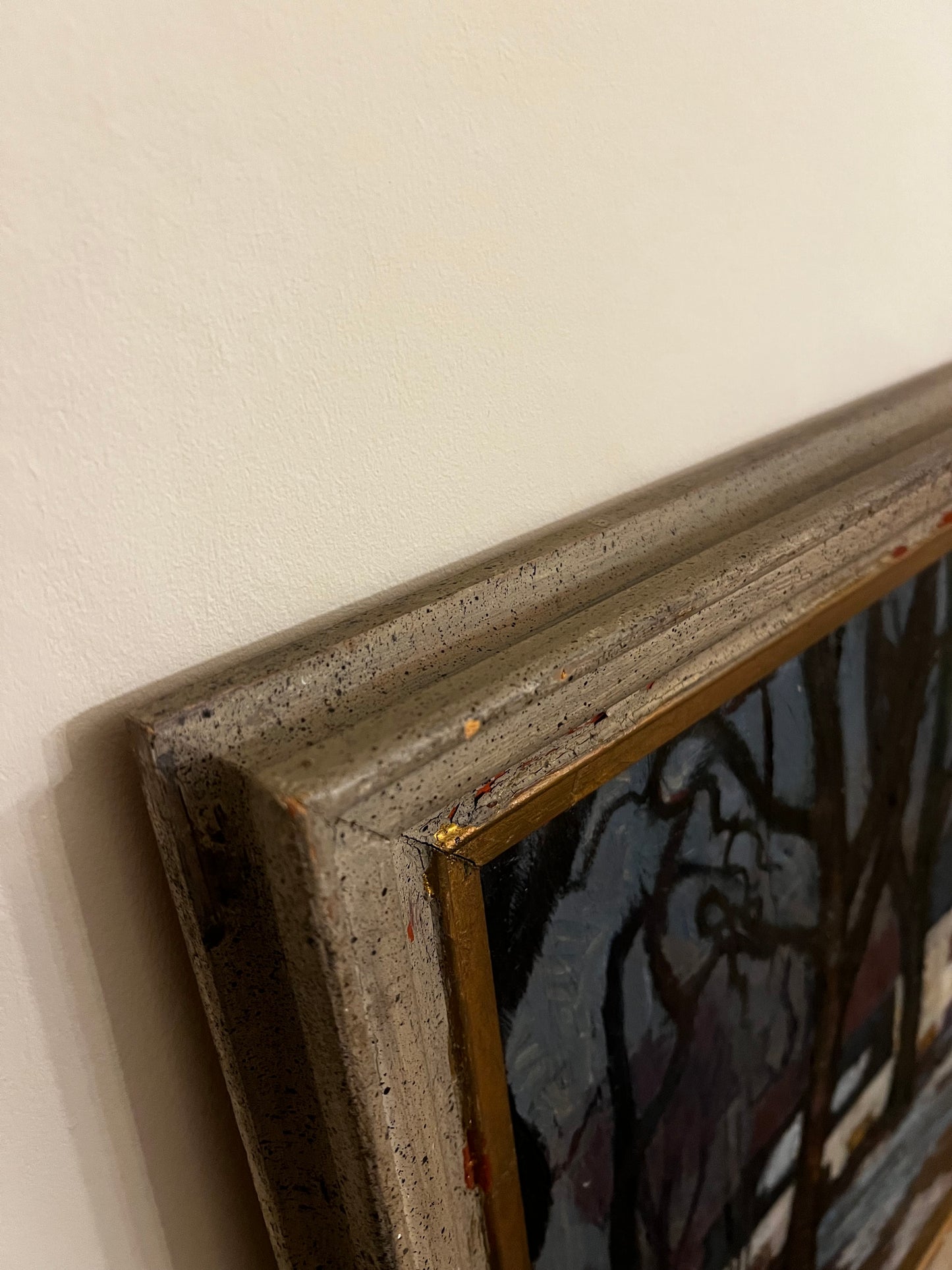 Large Framed Swedish Oil on Canvas Mid Century Painting