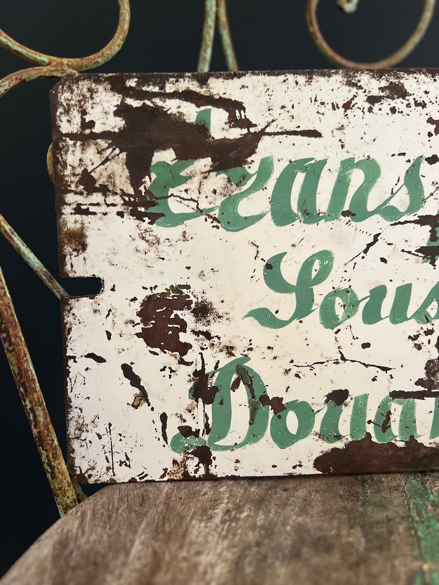 French Metal Train ‘Transport Customs’ Sign