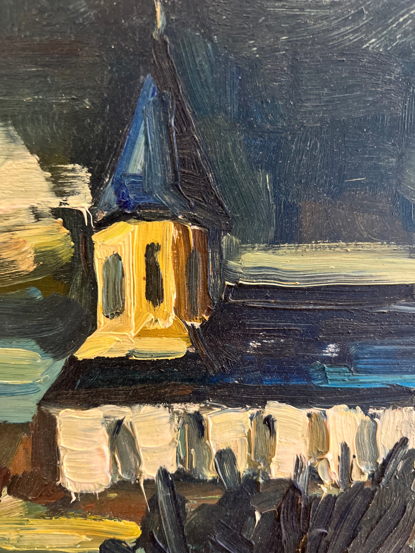 Dark French Impasto Landscape Painting