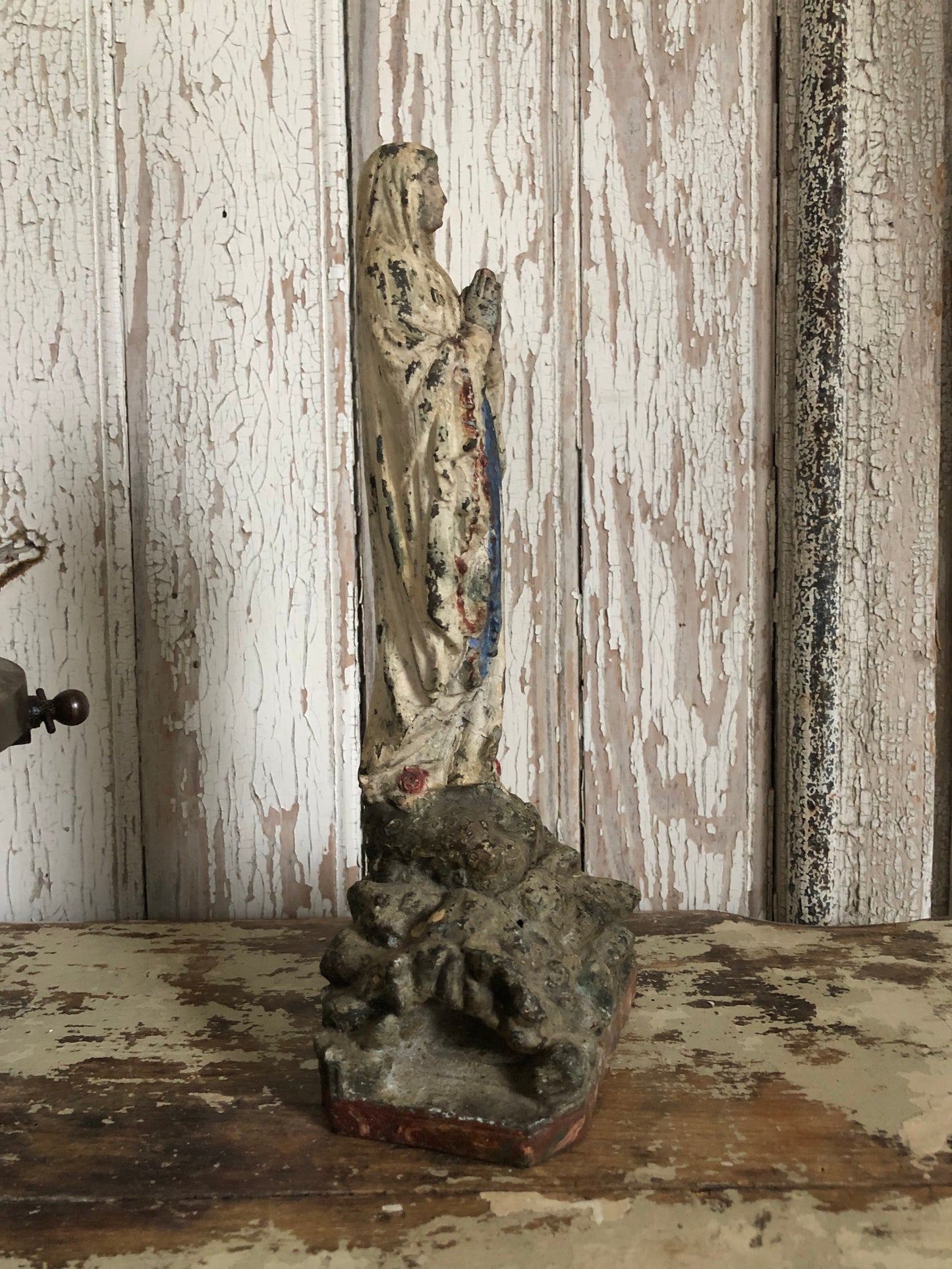 Very unusual rare French metal Madonna figure