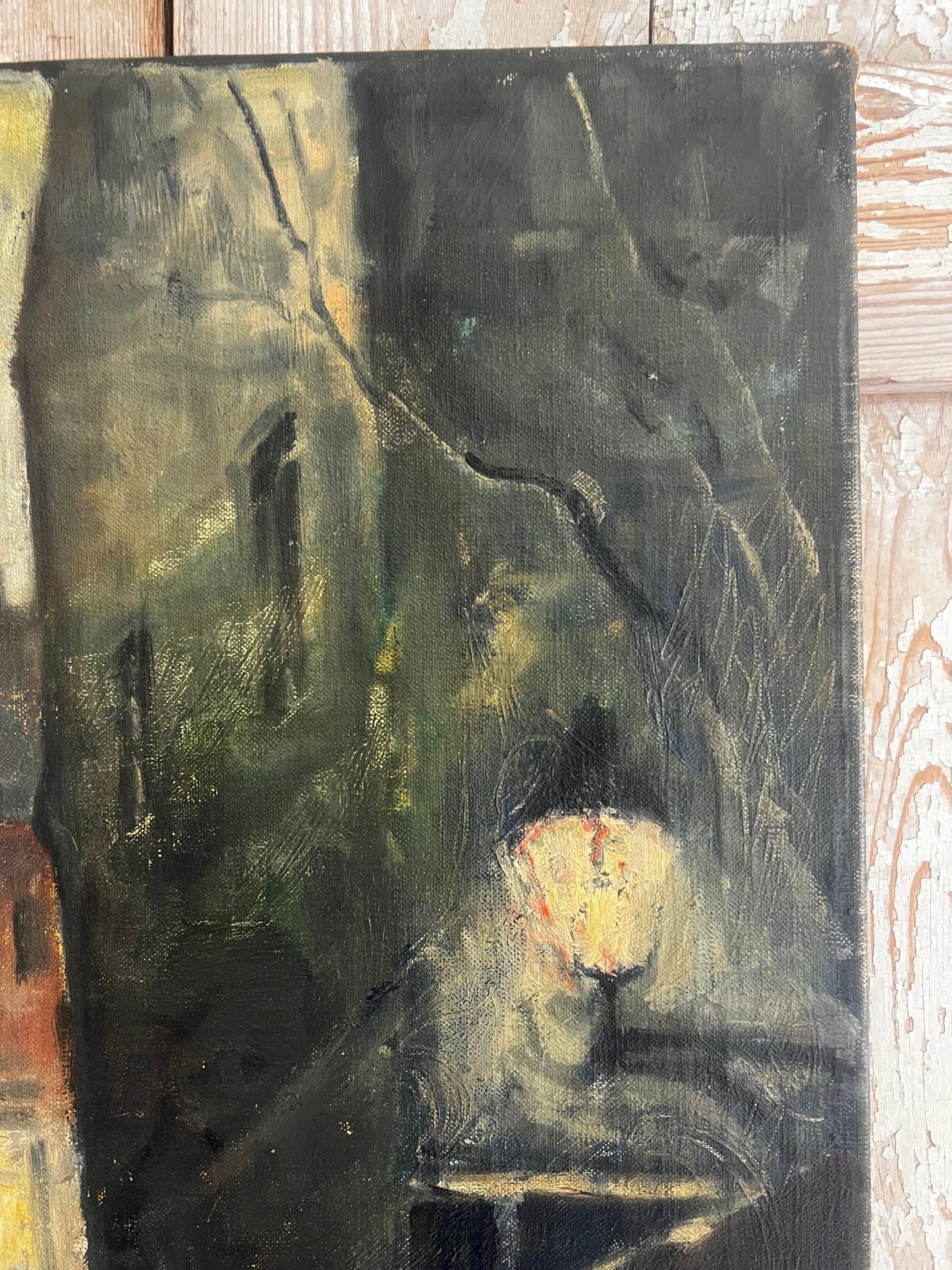 Large French Oil on Canvas Painting ‘Paris Alley’
