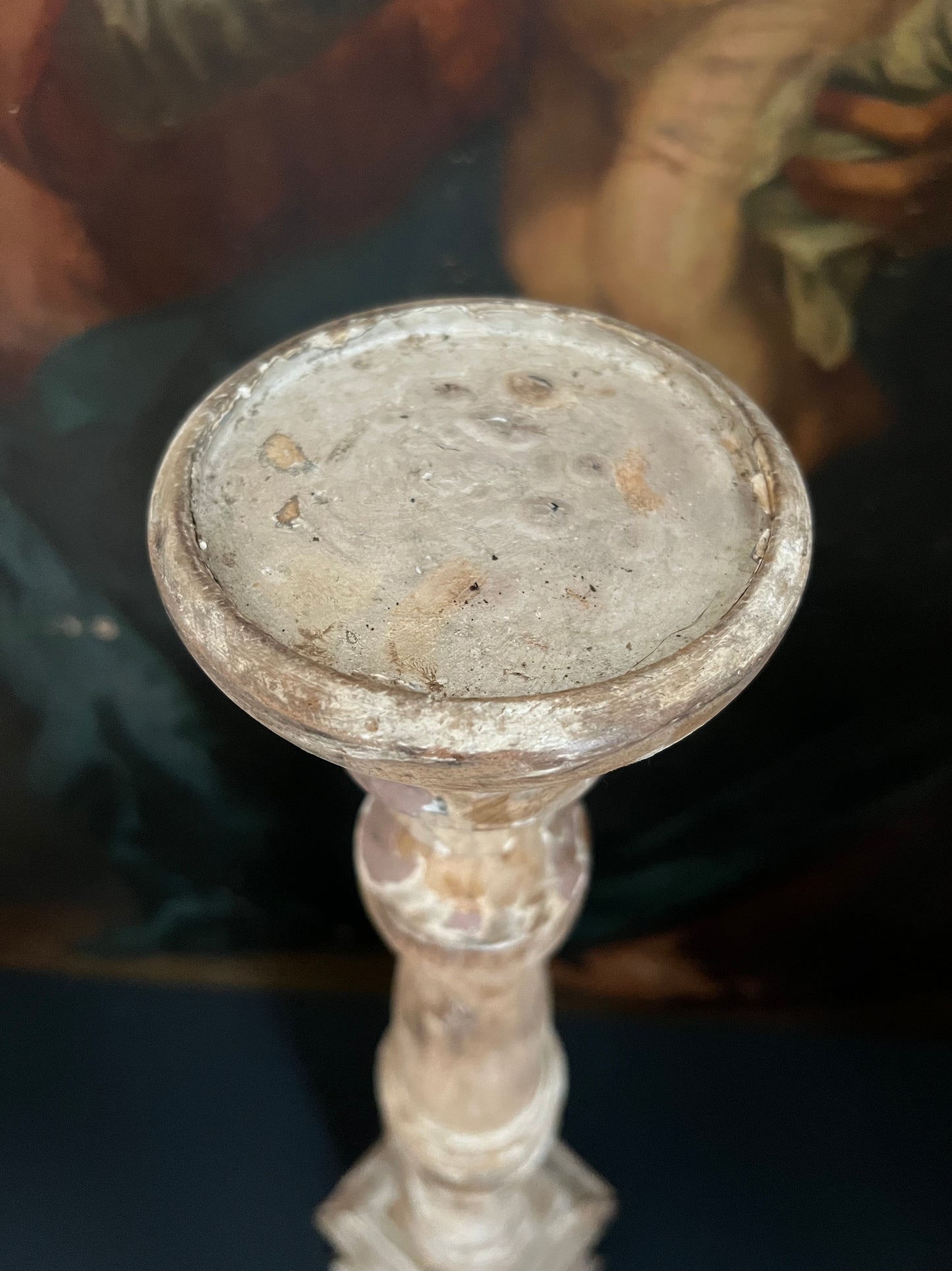 A Very Large Wooden Candlestick