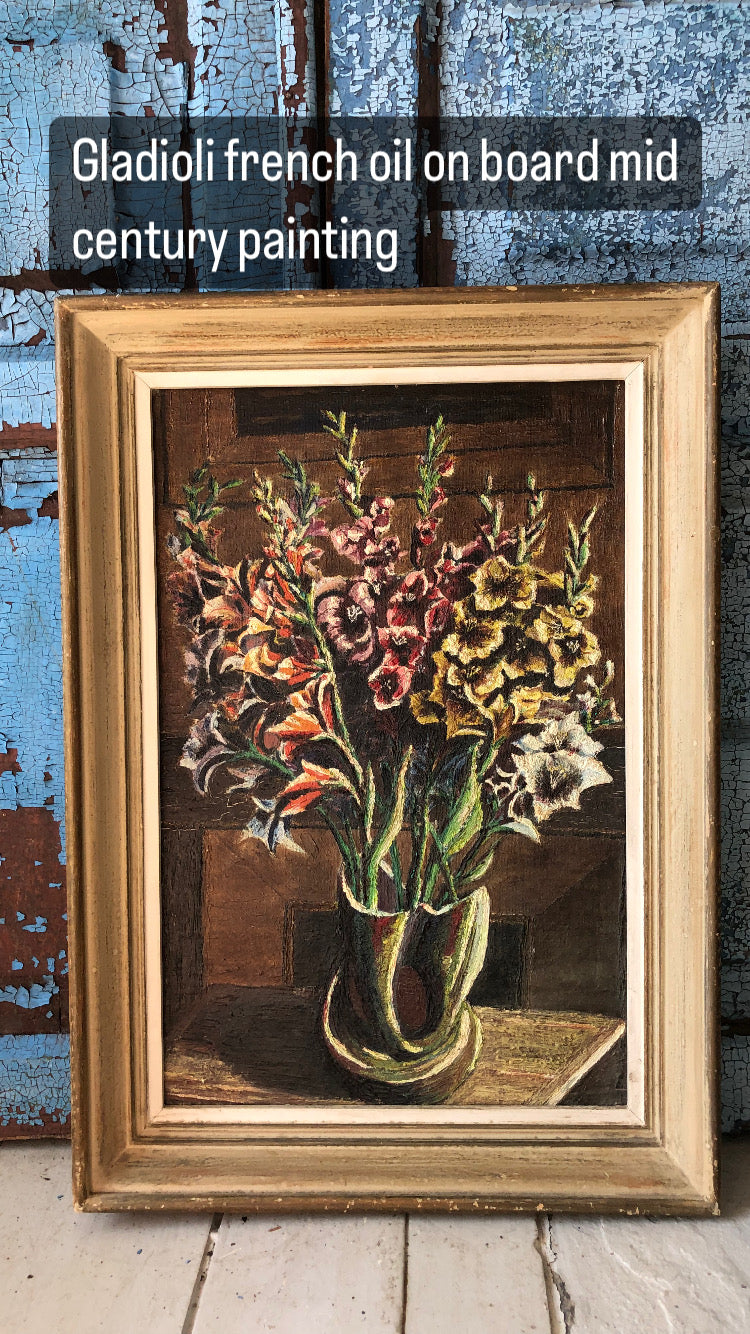 French mid century Gladioli Painting