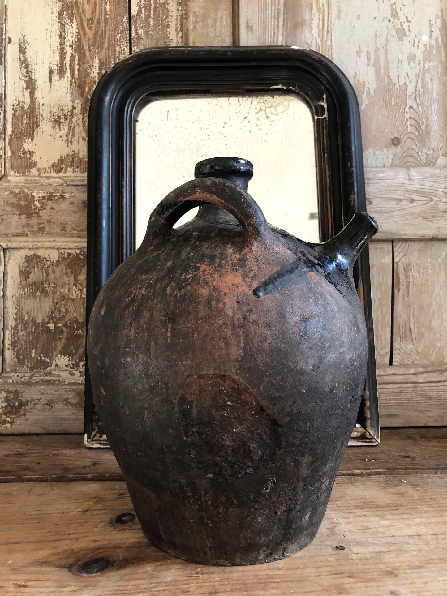 Large 19th Century Antique French Terracotta vinegar or olive oil pot