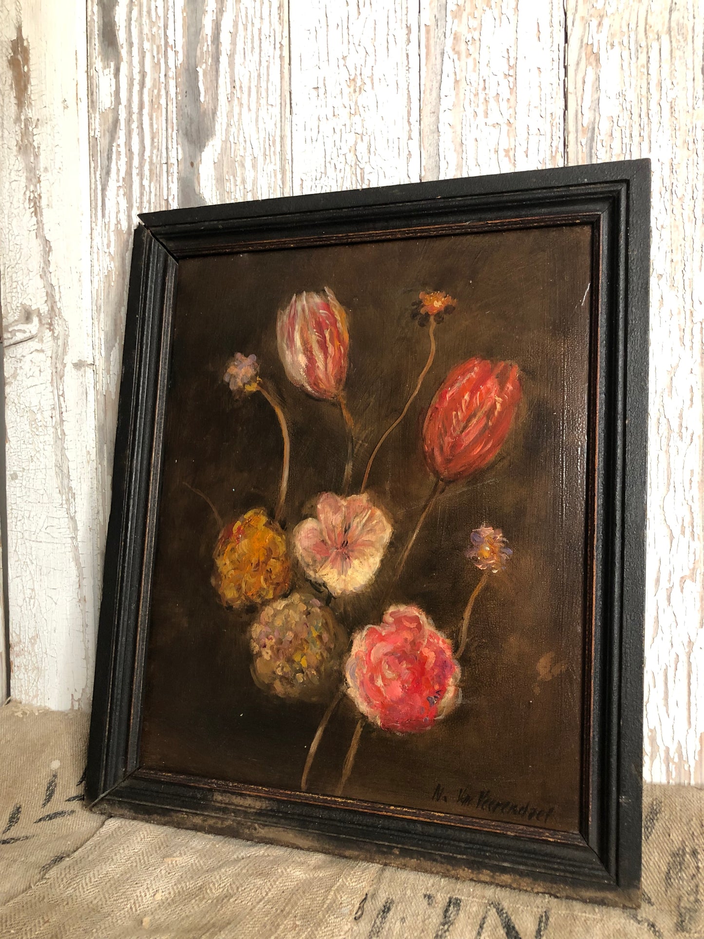 Beautiful dark french 19th century oil painting