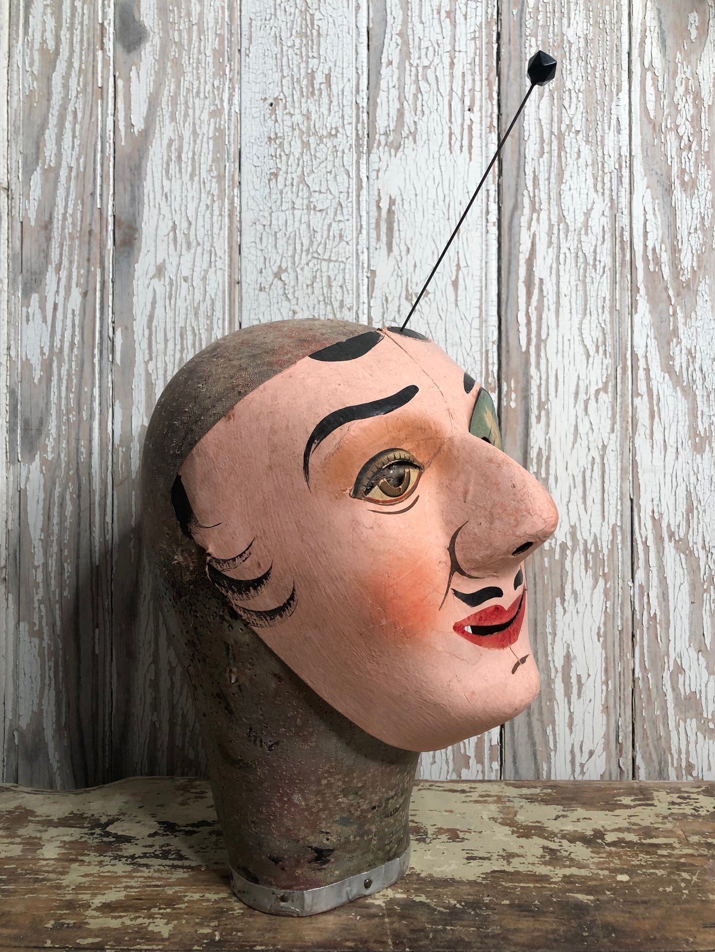 Antique mannequin head with french 1930’s Theatre Mask