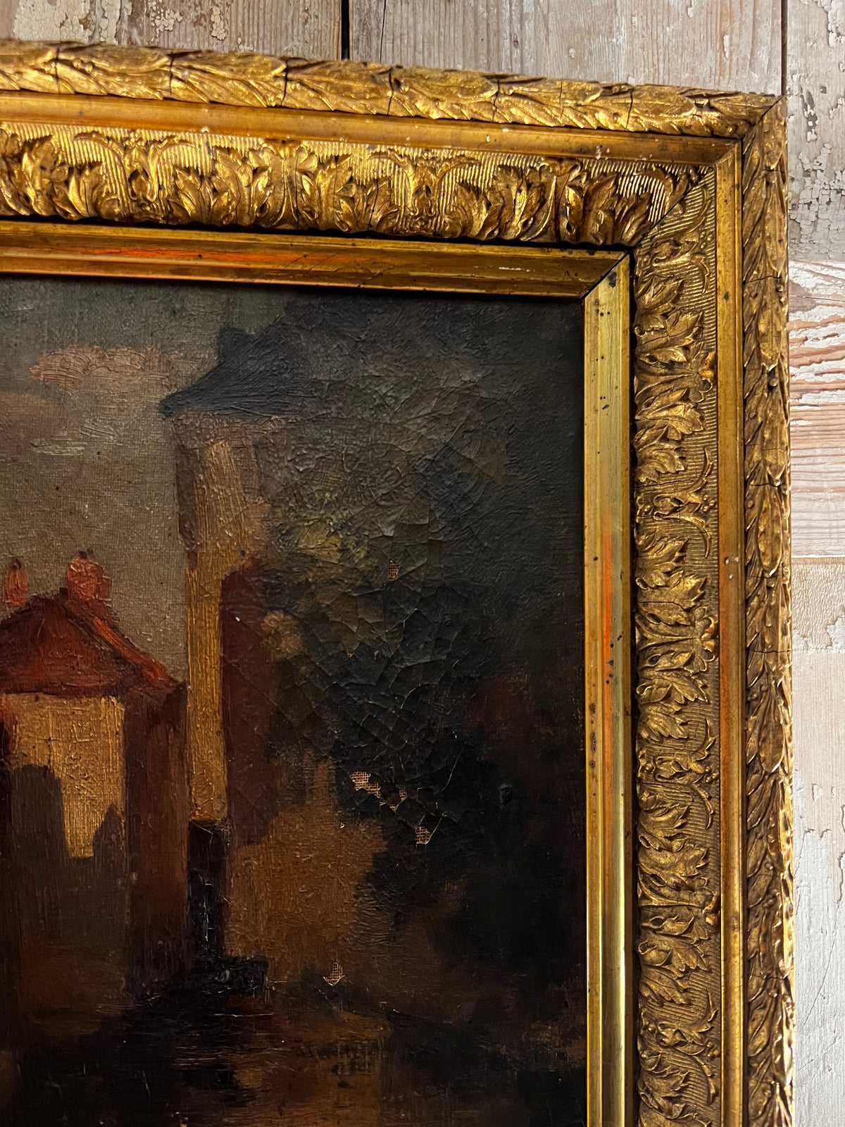 RESERVED FOR K Early 20th Century French Oil on canvas Painting in beautiful frame