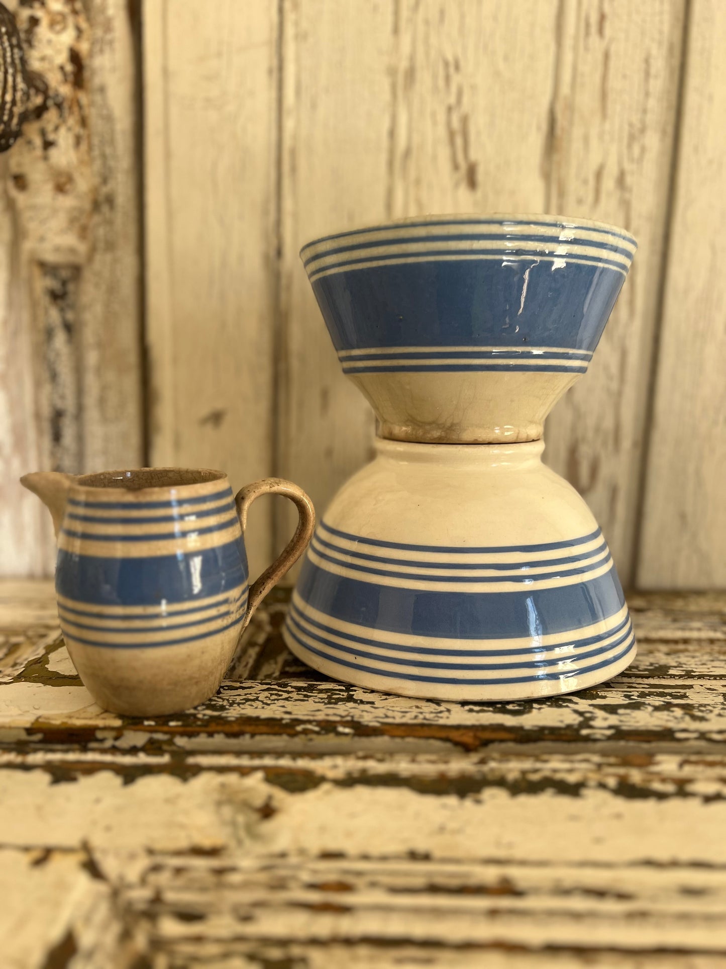 French Cafe au Lait Breakfast Bowls & Jug set