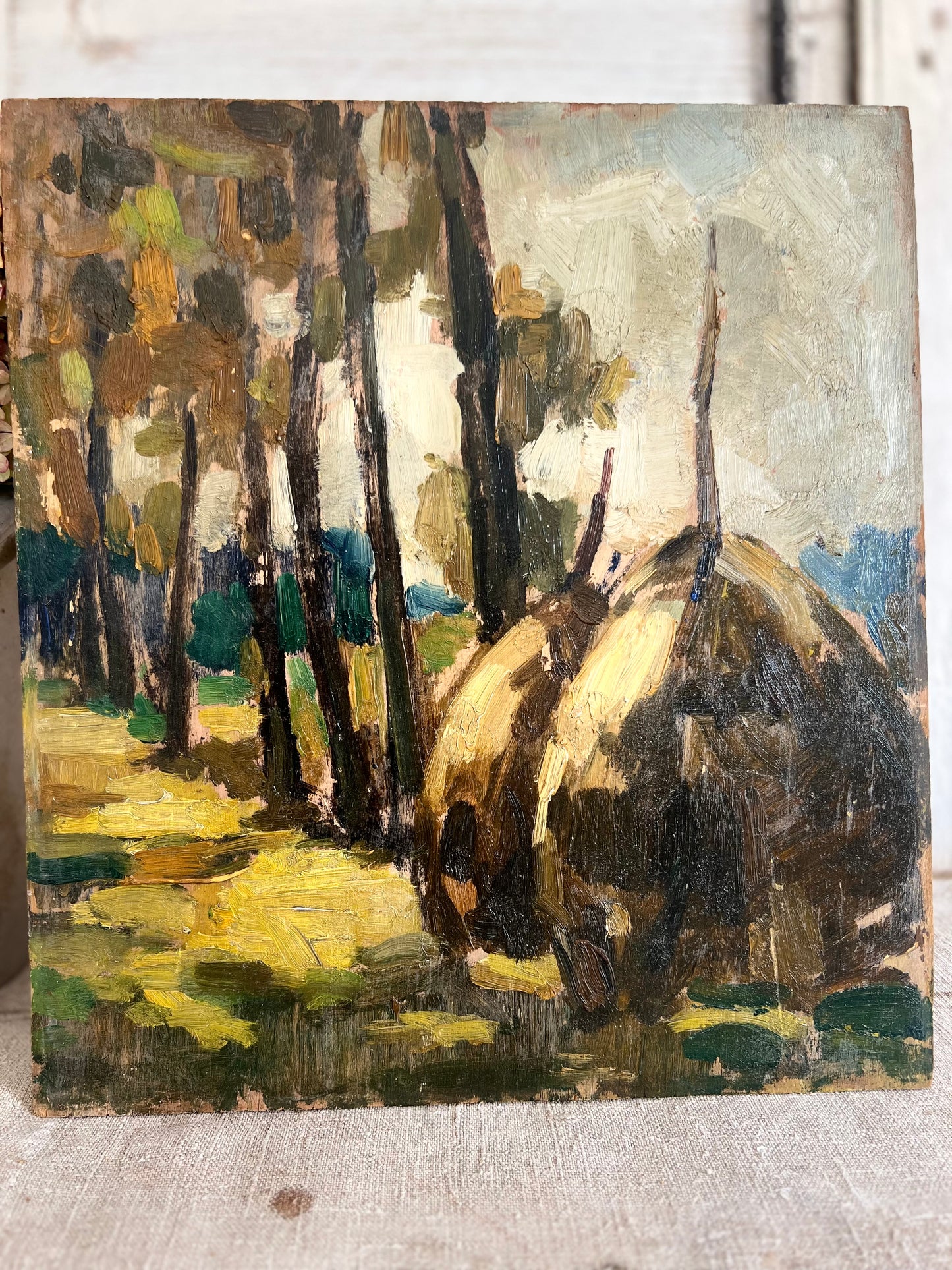 French Post Impressionist Oil Painting ‘Haystacks’