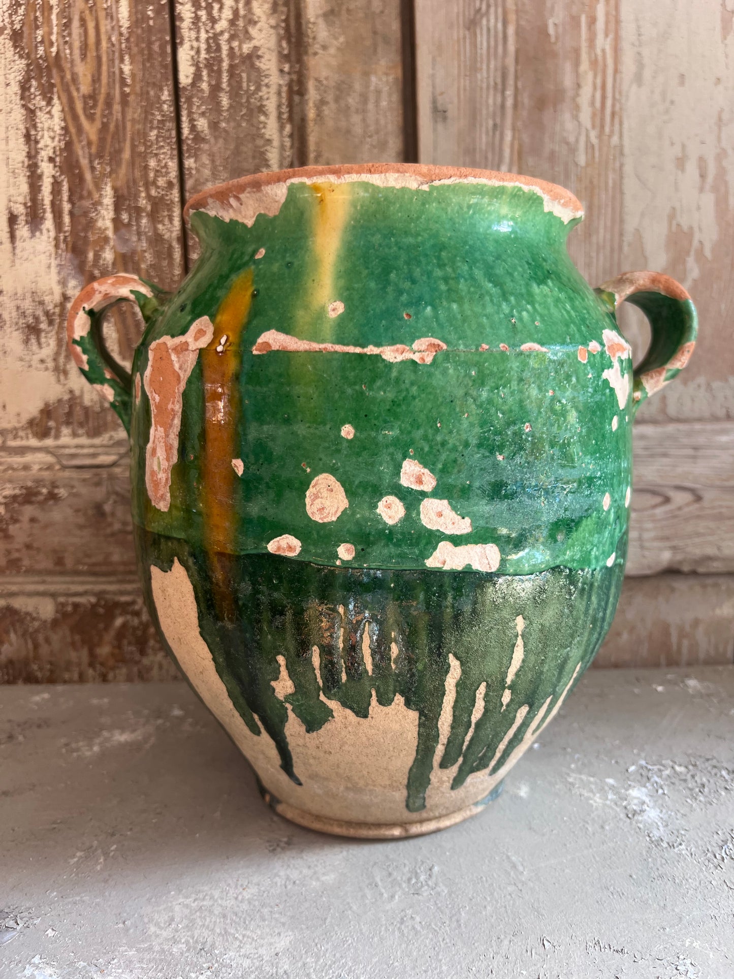 Outstanding French Green Confit Pot
