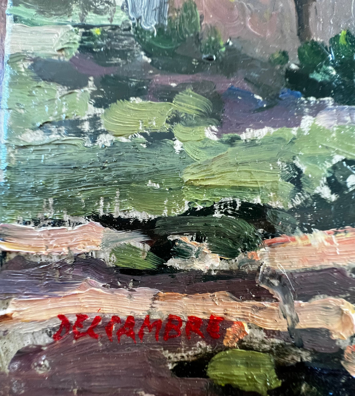 Small French Oil on Canvas Countryside Painting