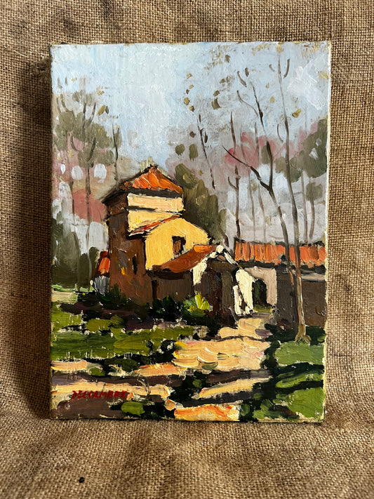 Small French Oil on Canvas Countryside Painting