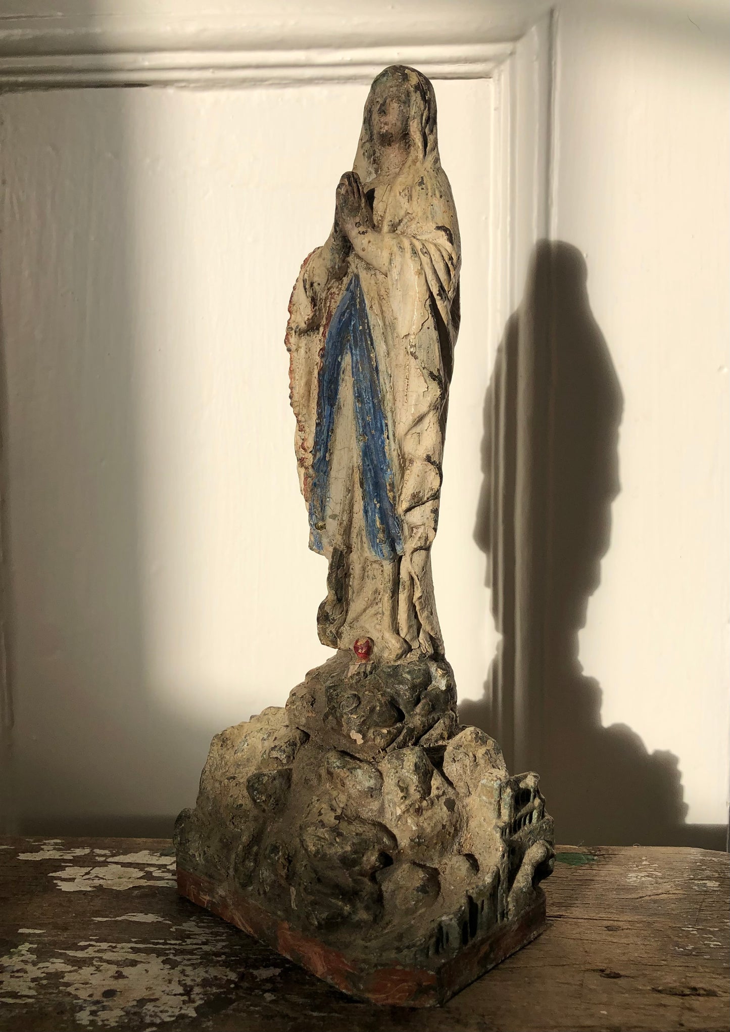 Very unusual rare French metal Madonna figure