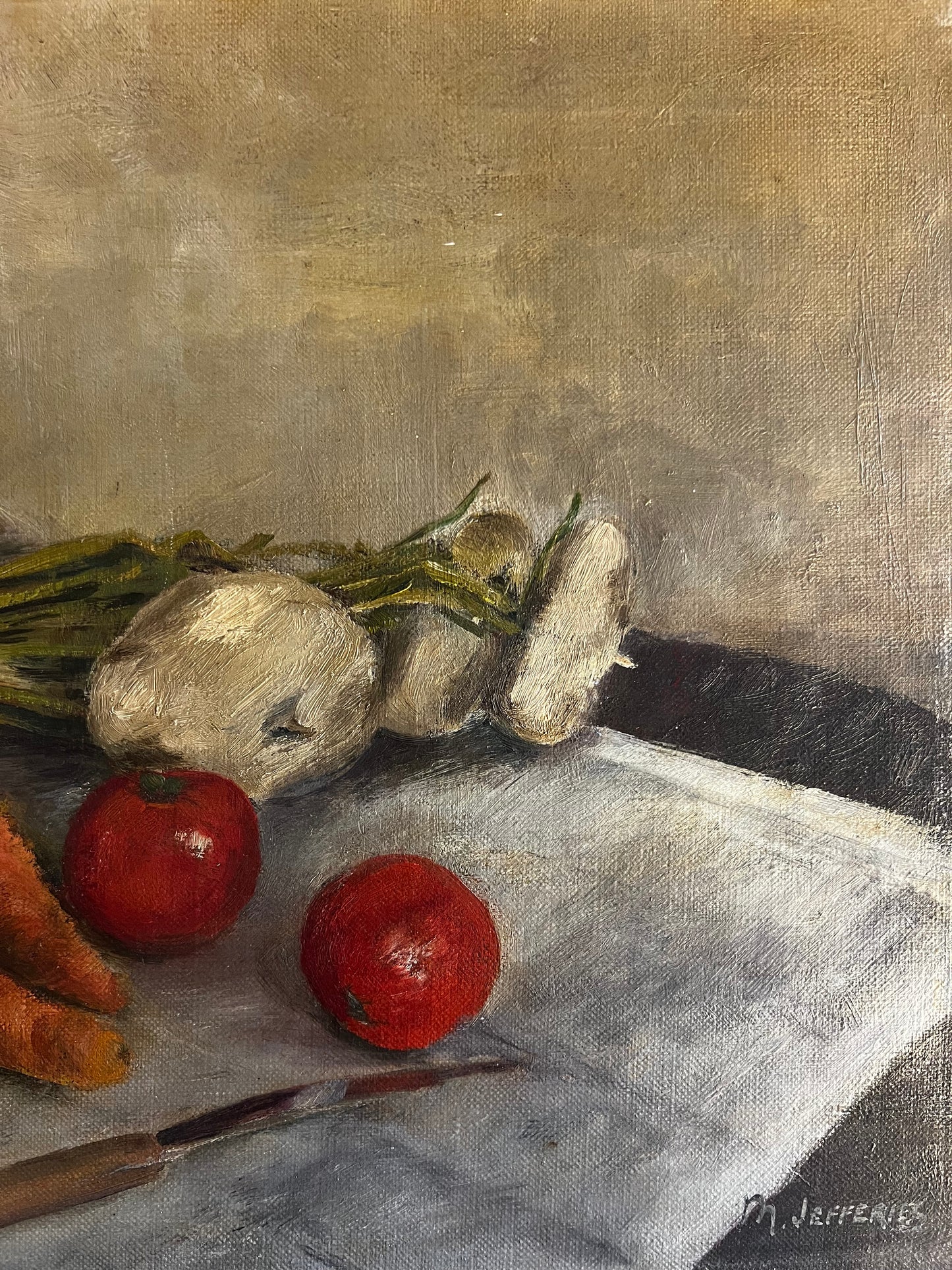 Gorgeous Vintage Kitchen Still Life Oil Painting on Canvas