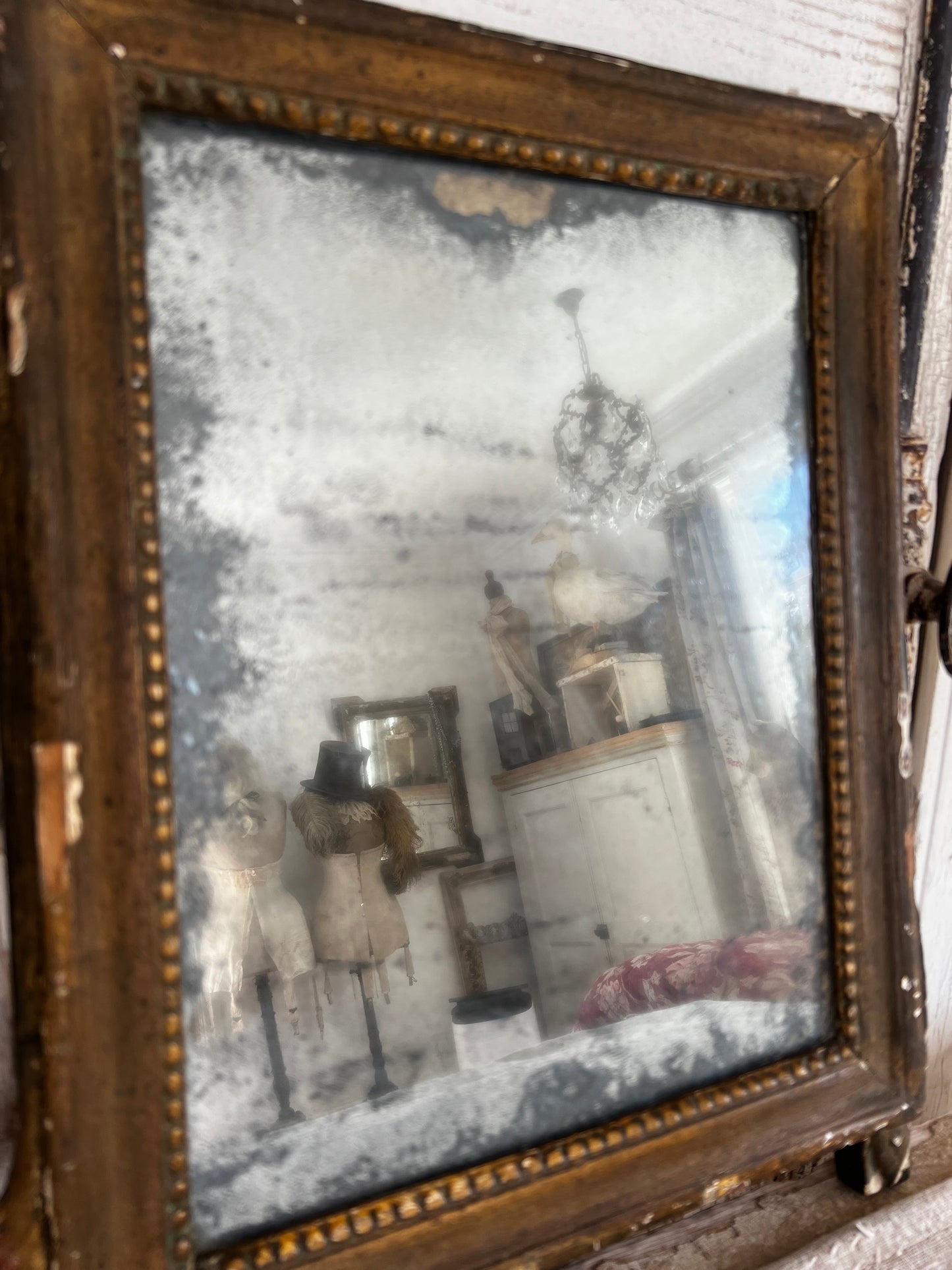 Beautiful 19th Century French Foxed Mirror