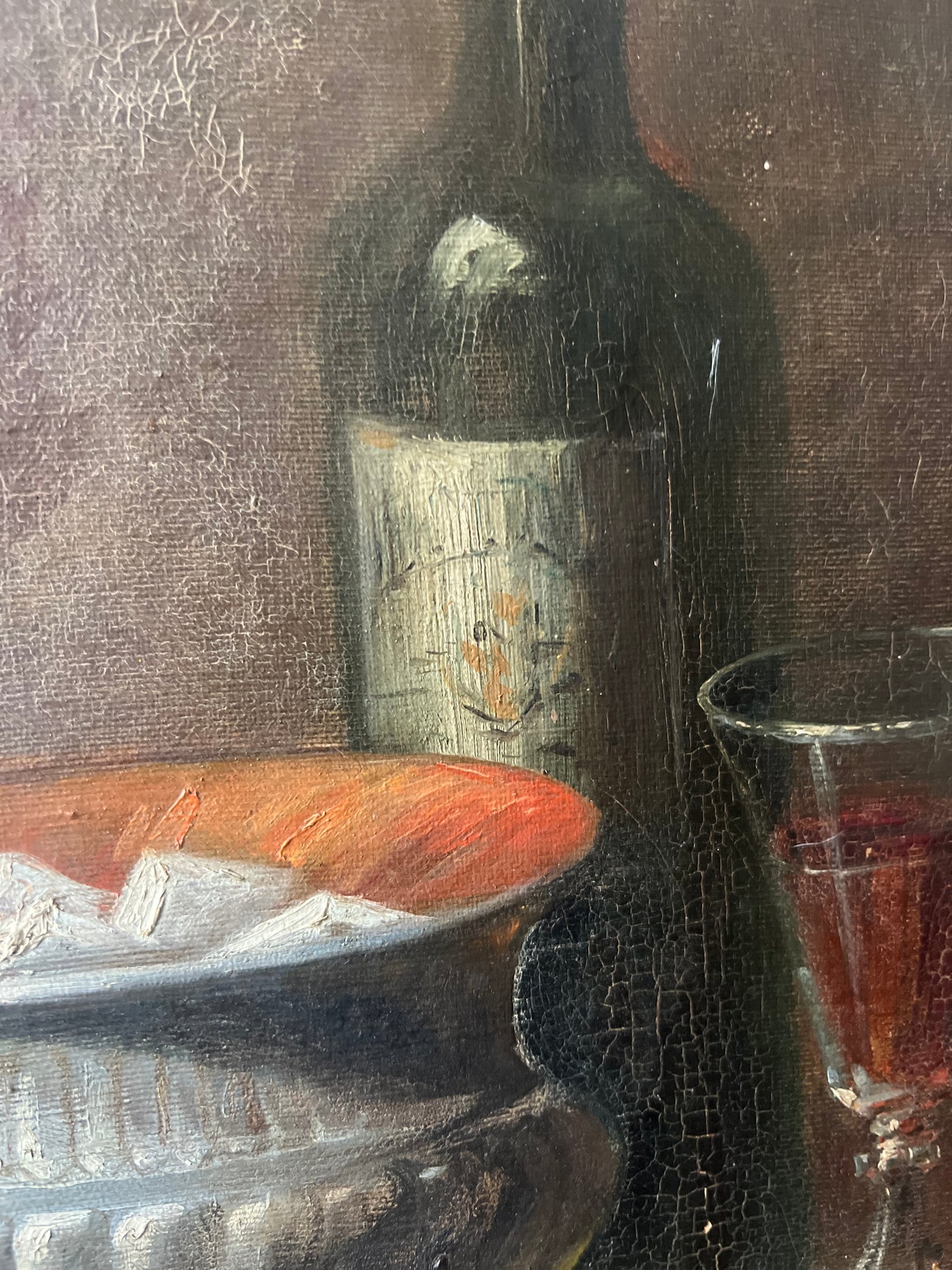Gorgeous French oil on canvas still life painting