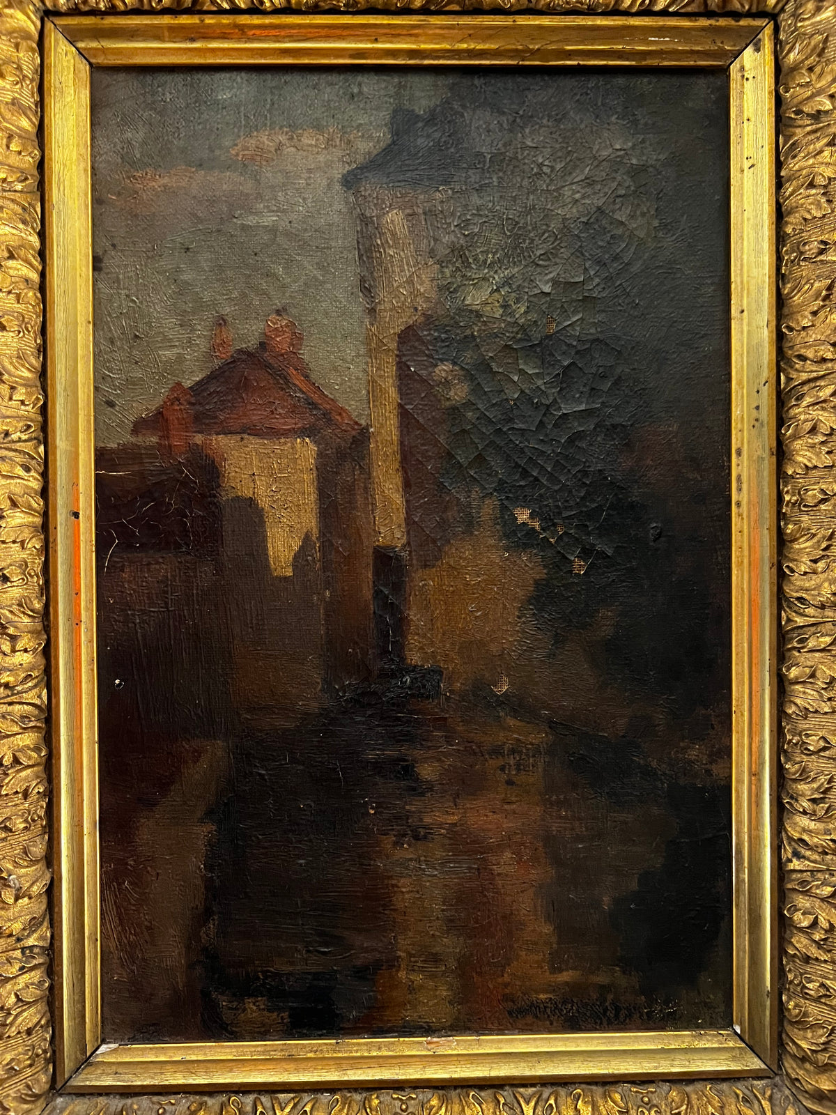 RESERVED FOR K Early 20th Century French Oil on canvas Painting in beautiful frame