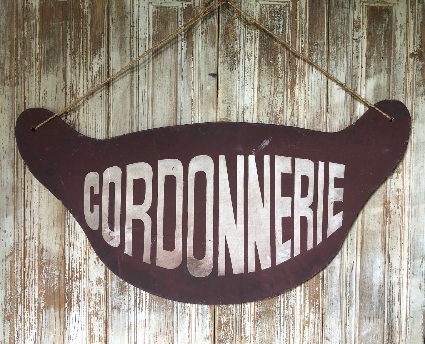 Vintage French wooden Shoe Repair or Cobbler sign