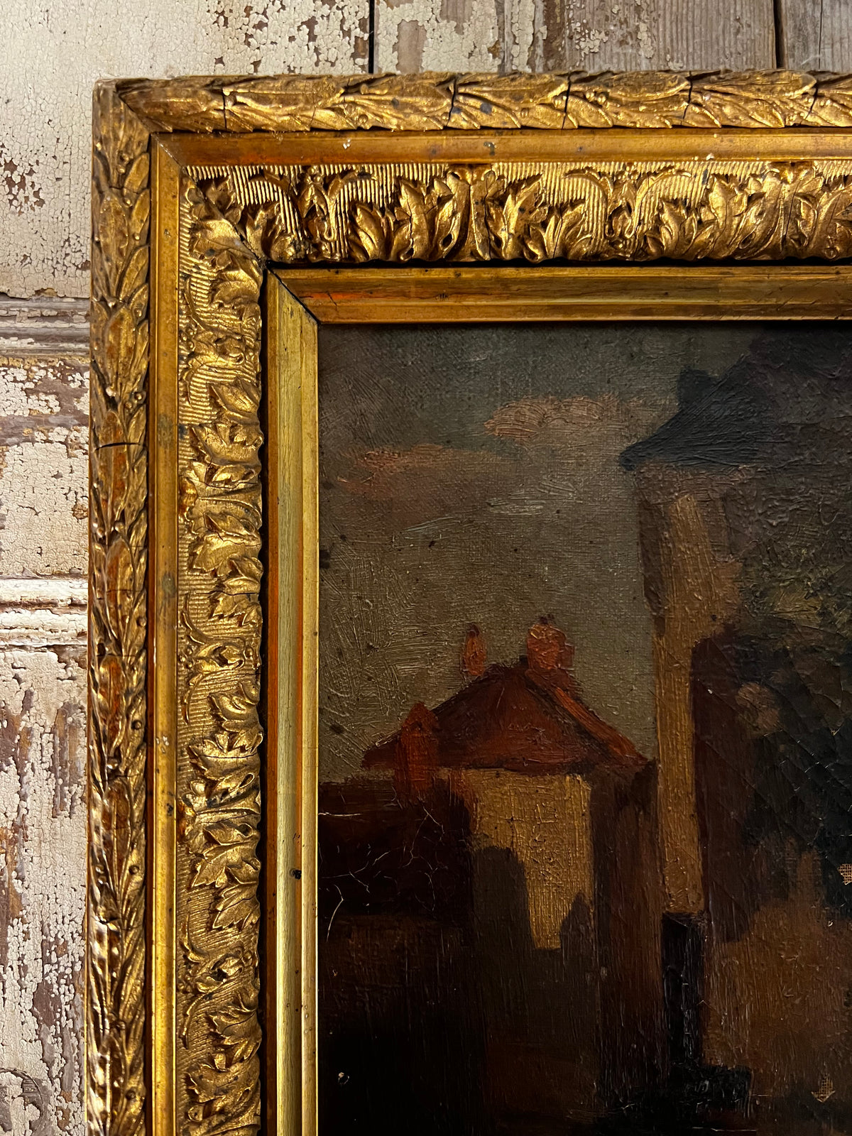RESERVED FOR K Early 20th Century French Oil on canvas Painting in beautiful frame