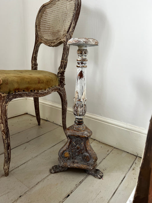 French Antique 19th Century wooden Candlestick