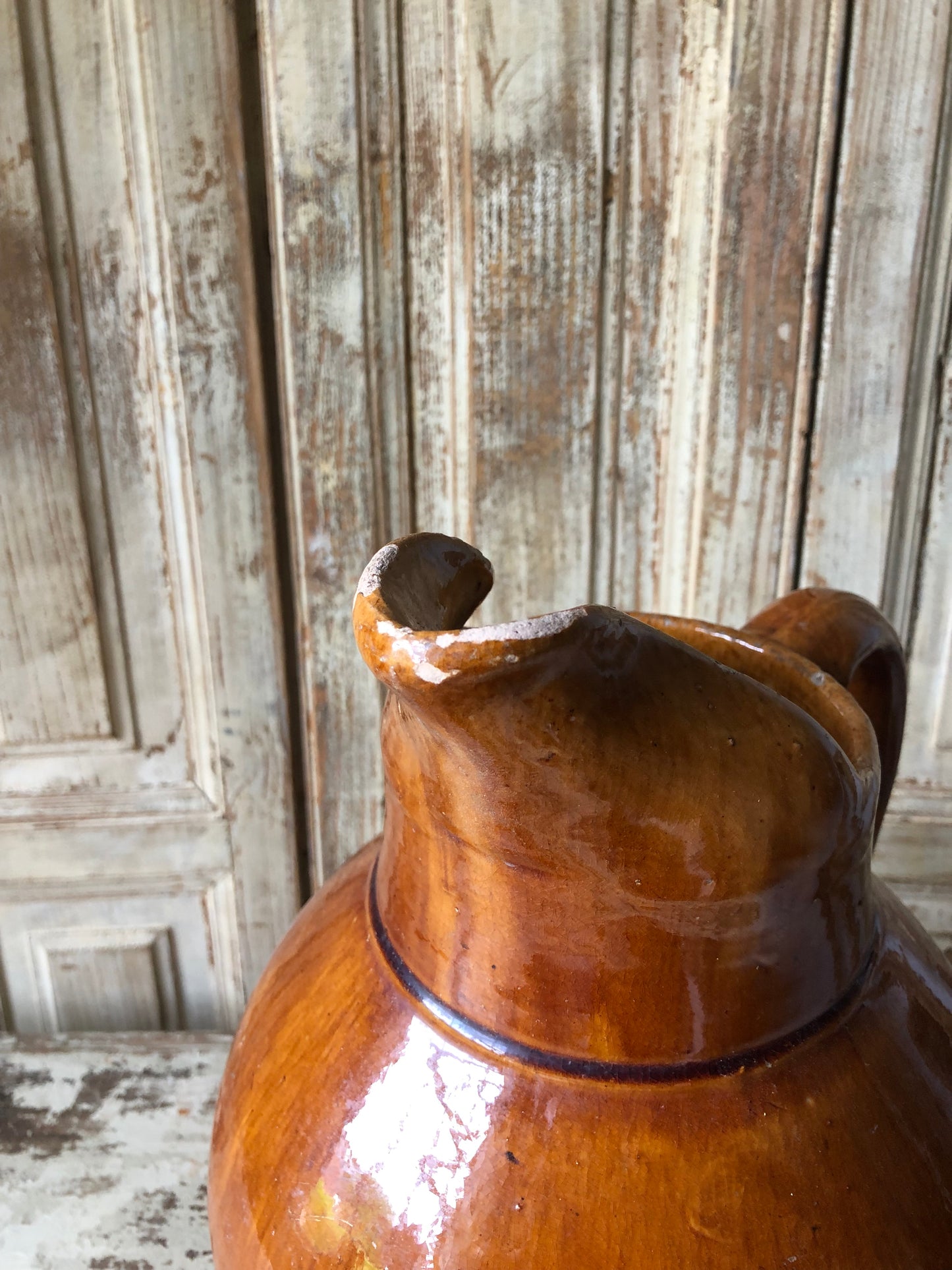 Very Large French Cider Jug with gorgeous rich glaze