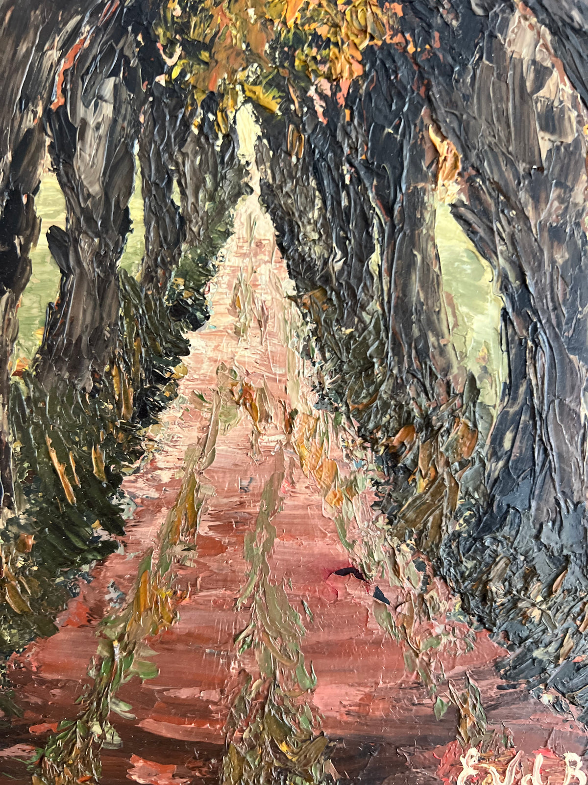 ‘Autumn Trees’ Belgian Oil on Canvas Impasto Painting