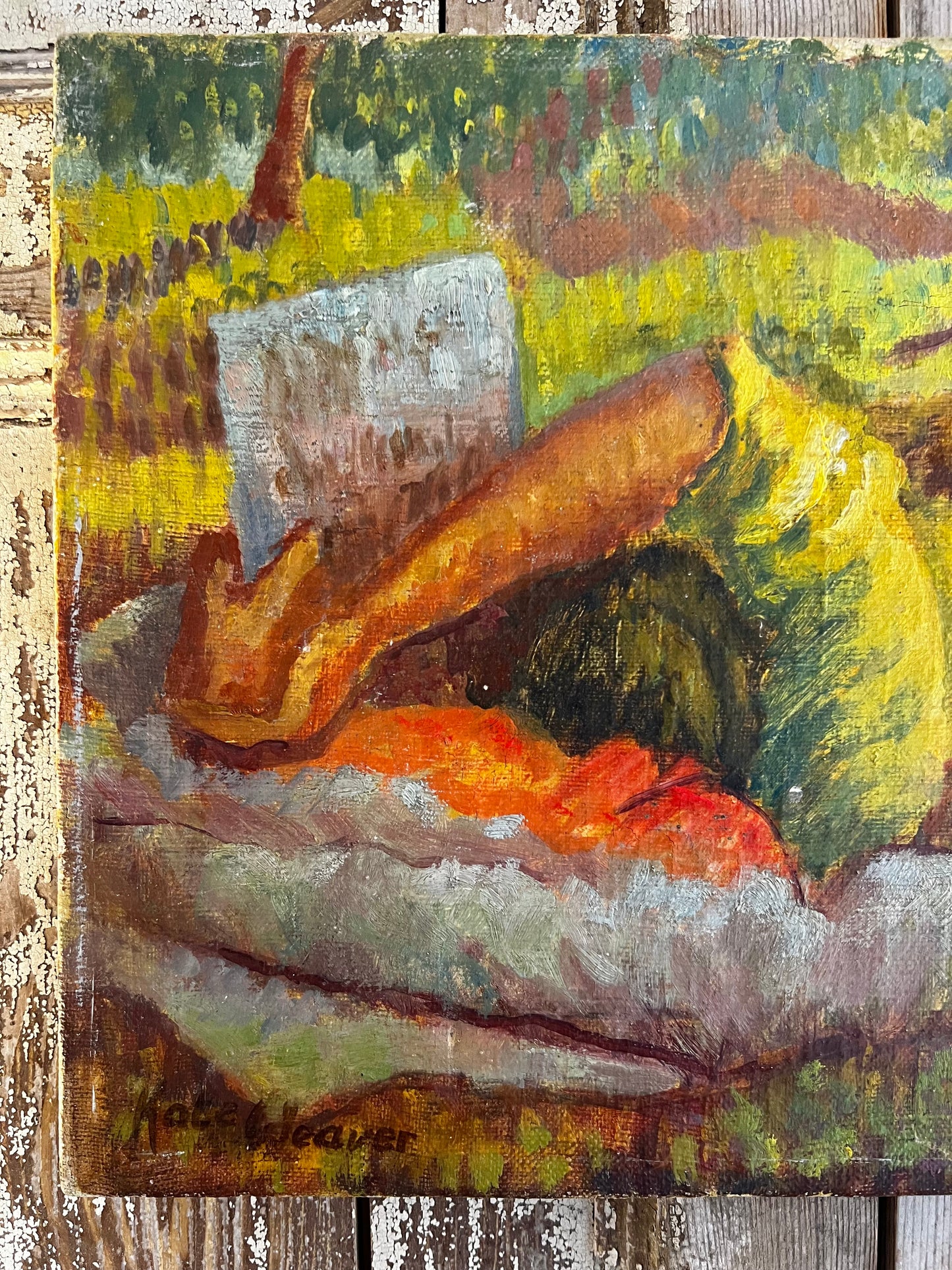Vintage Impressionist Style Oil Painting on Canvas