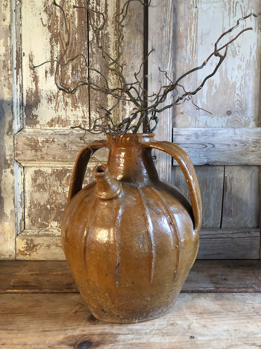 Large Antique French Walnut Oil Pot late 18th early 19th Century