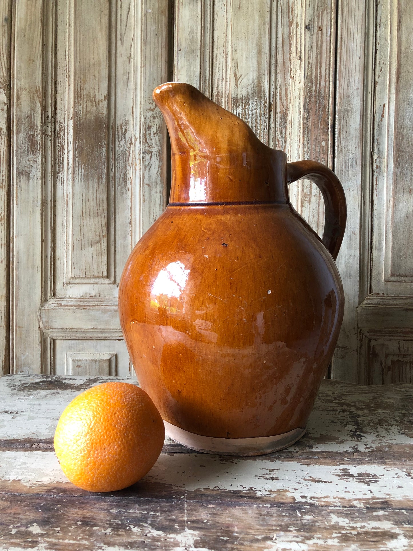 Very Large French Cider Jug with gorgeous rich glaze